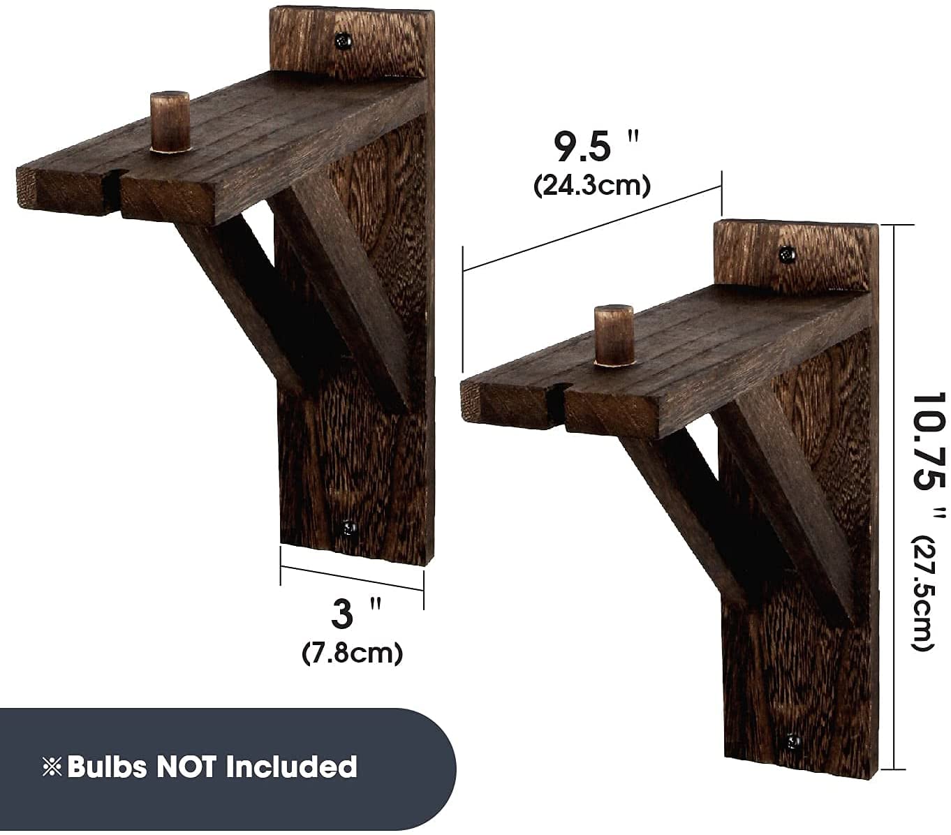 Jackcube Design mensola parete legno massello set 2 pezzi