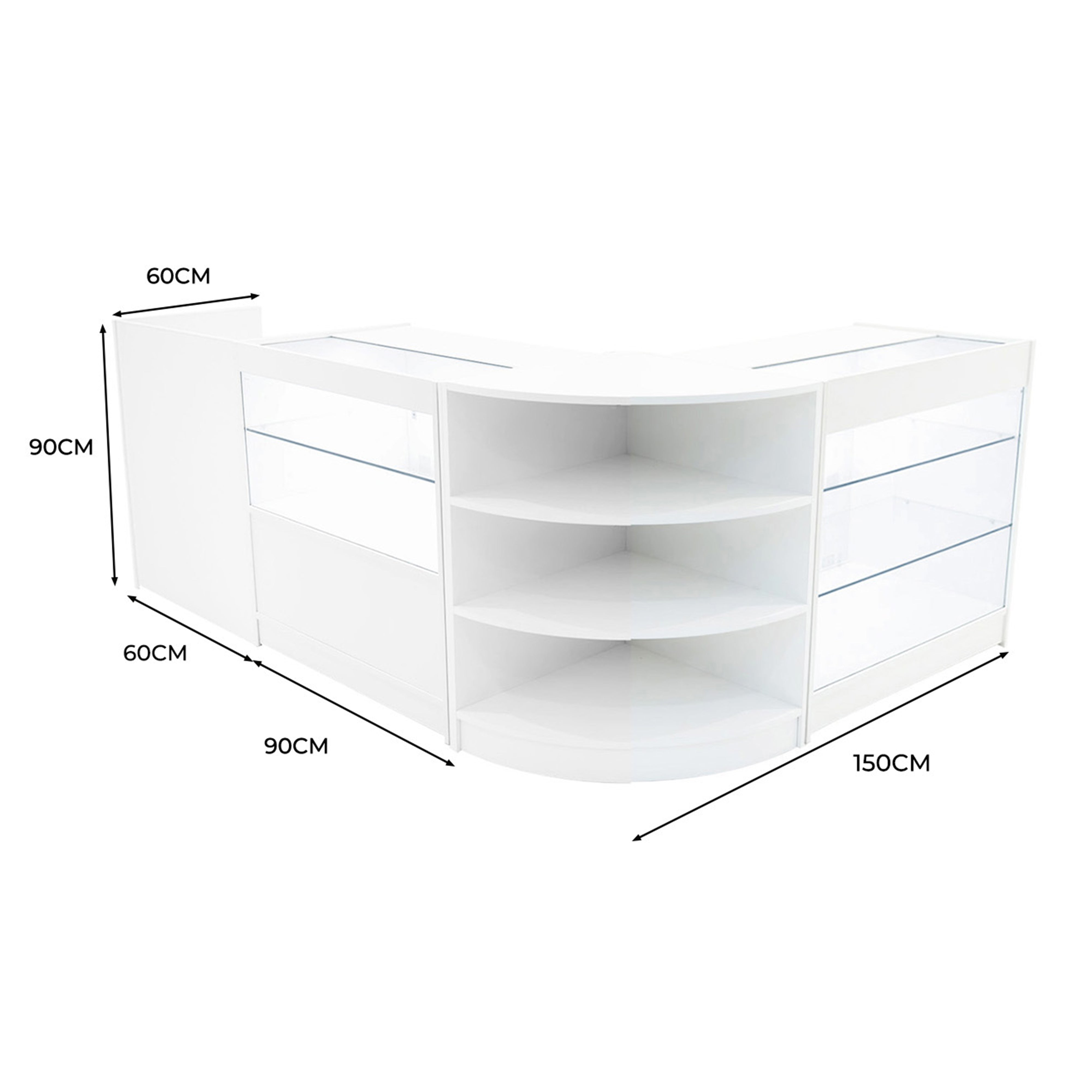 Q-Rax Banconi Negozio Set Theia LED K900 Cassa Bianco