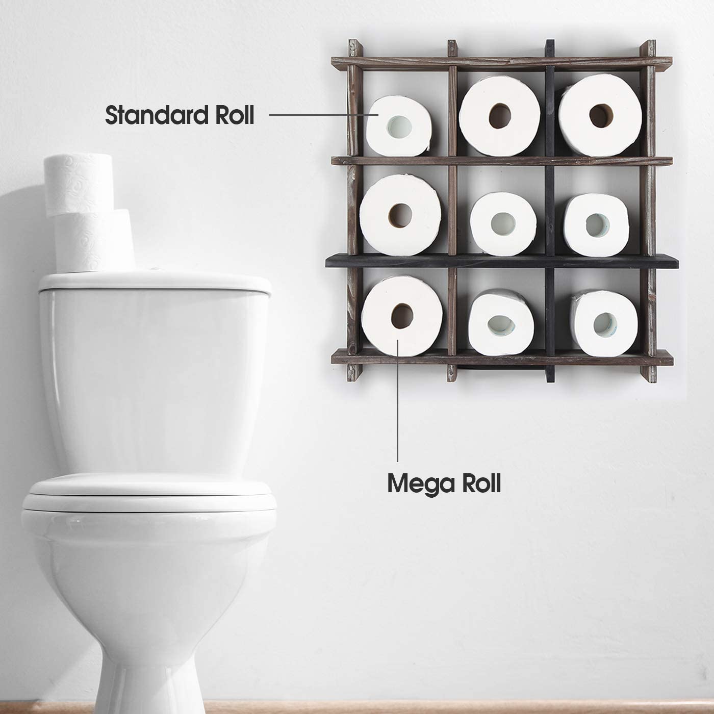 Jackcube Design Bathroom Mensola Bagno Legno 9 Scomparti