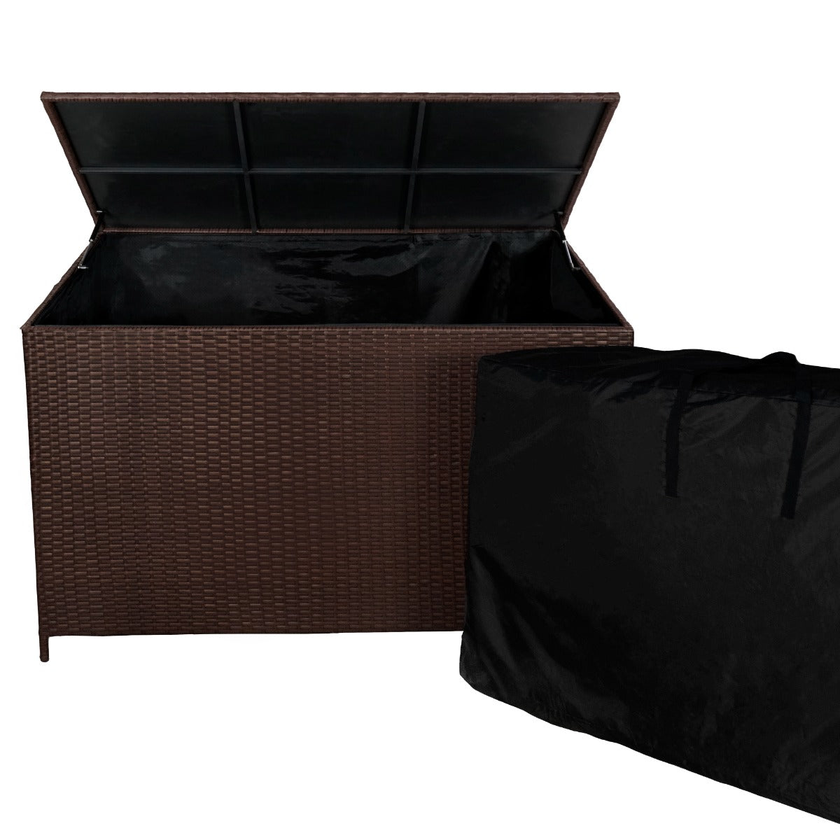 Q-Rax Mobili Esterno Box Cuscini Rattan Marrone 582L