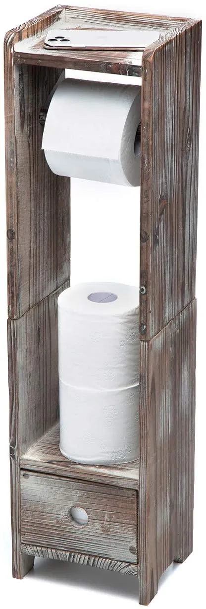 Jackcube Design Bathroom Piantana Porta Rotoli Legno con Cassetto