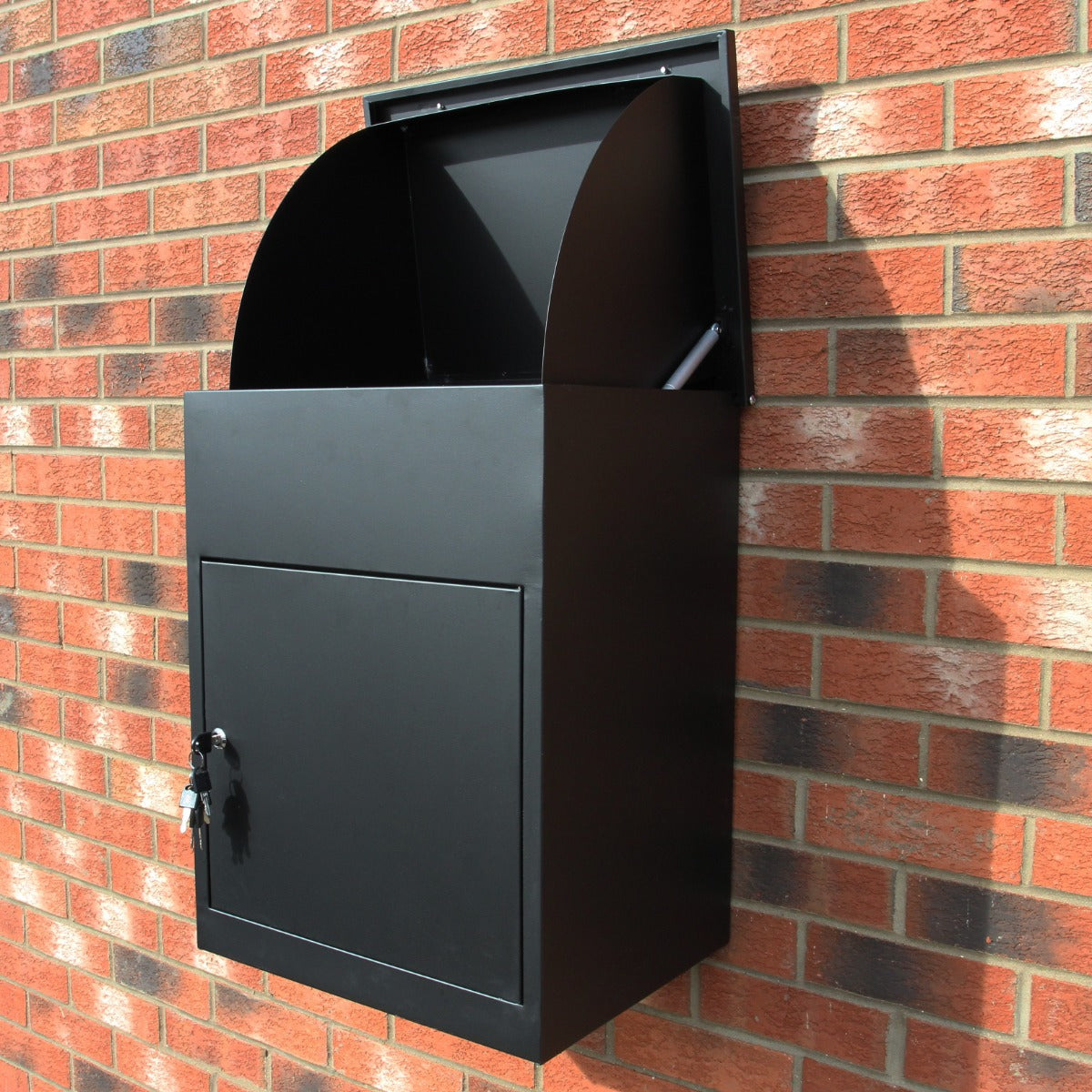 Q-Rax Cassetta Postale per Pacchi Nero Acciaio 58x36x46 cm