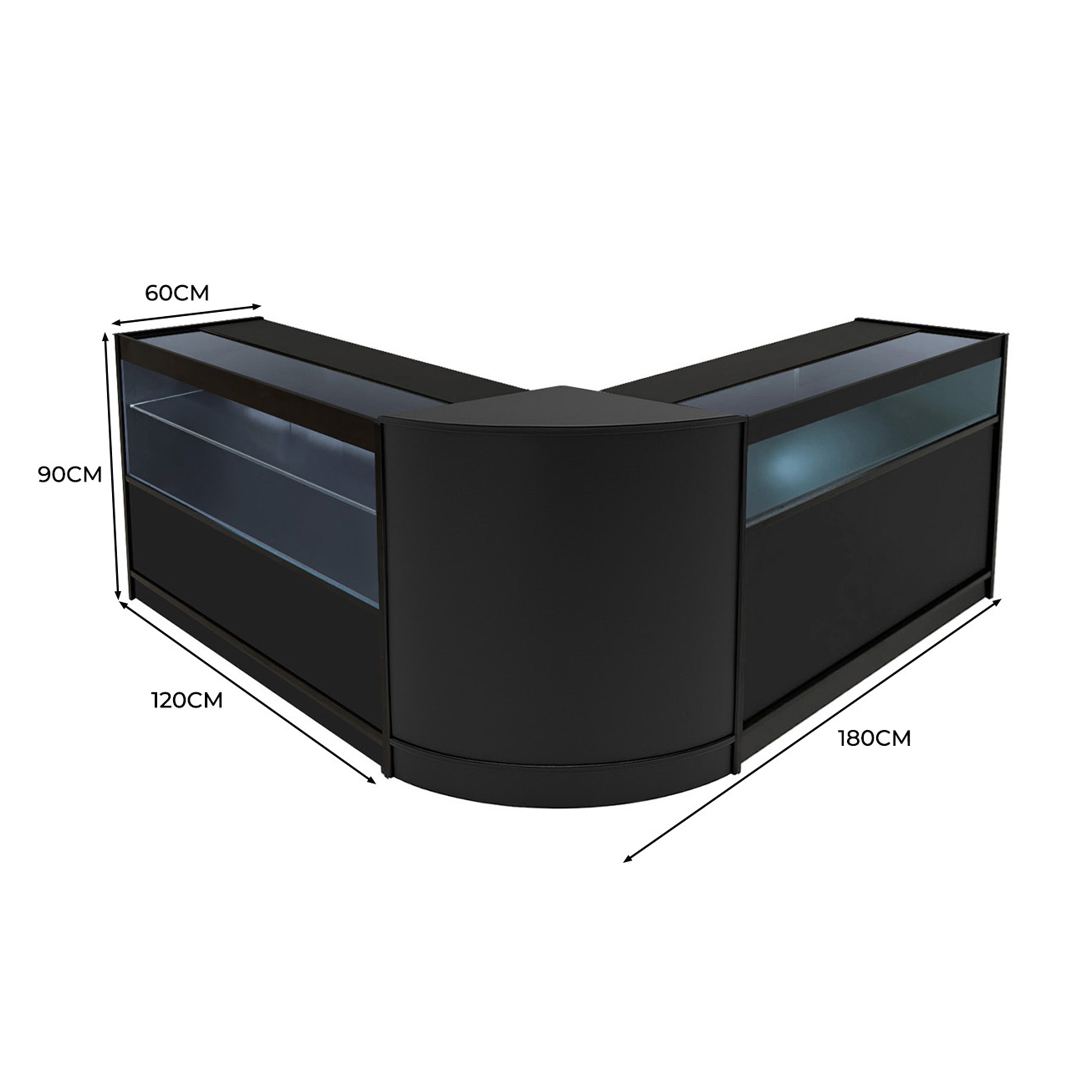 Q-Rax Adonis Set Banconi B1200+C1200+CM60 Neri LED