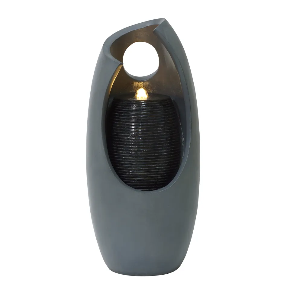 Q-Rax Radiant Falls Fontana Giardino Elettrica LED Grigia
