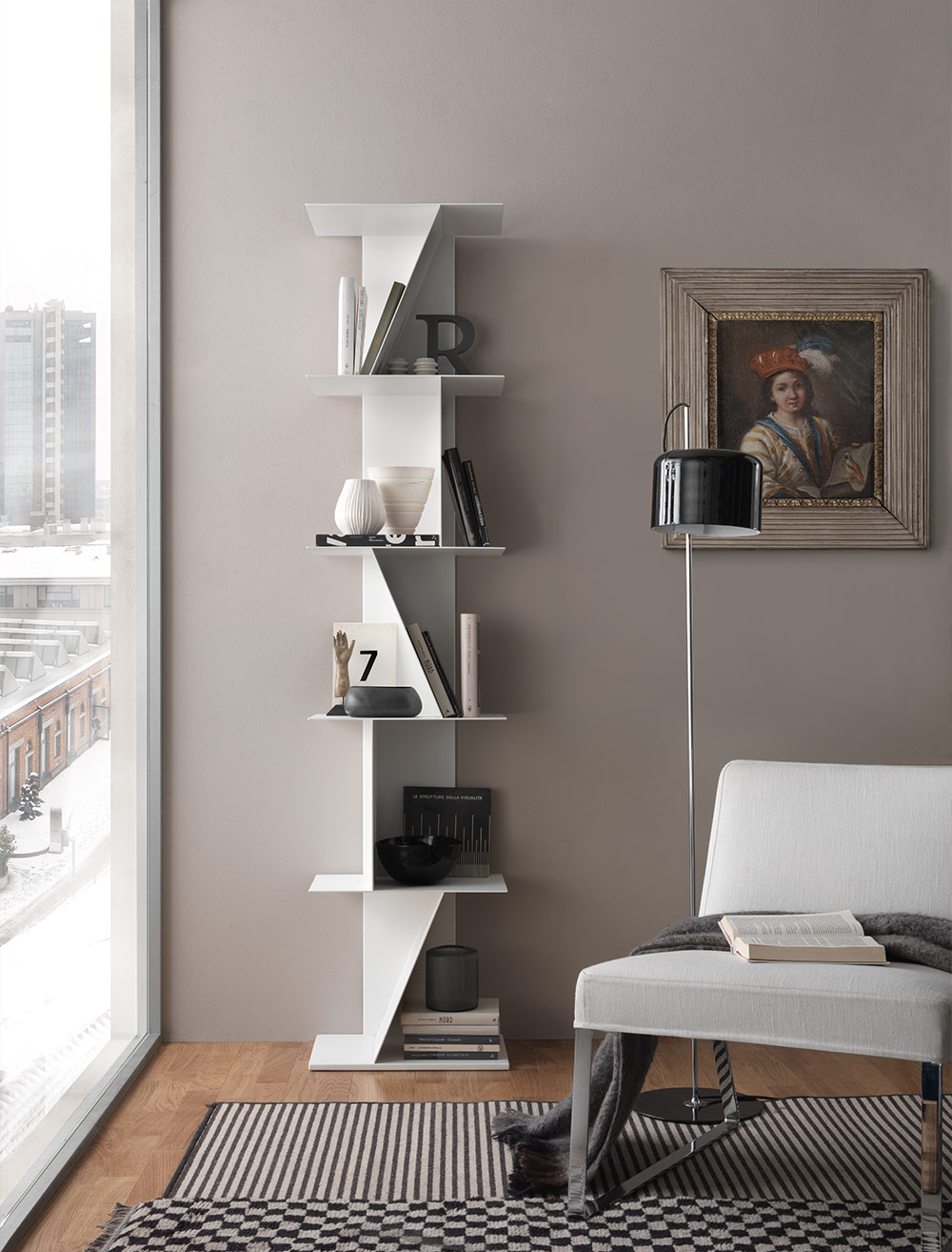 Siderio Giove Libreria Acciaio Design Fissa Pezzo Unico