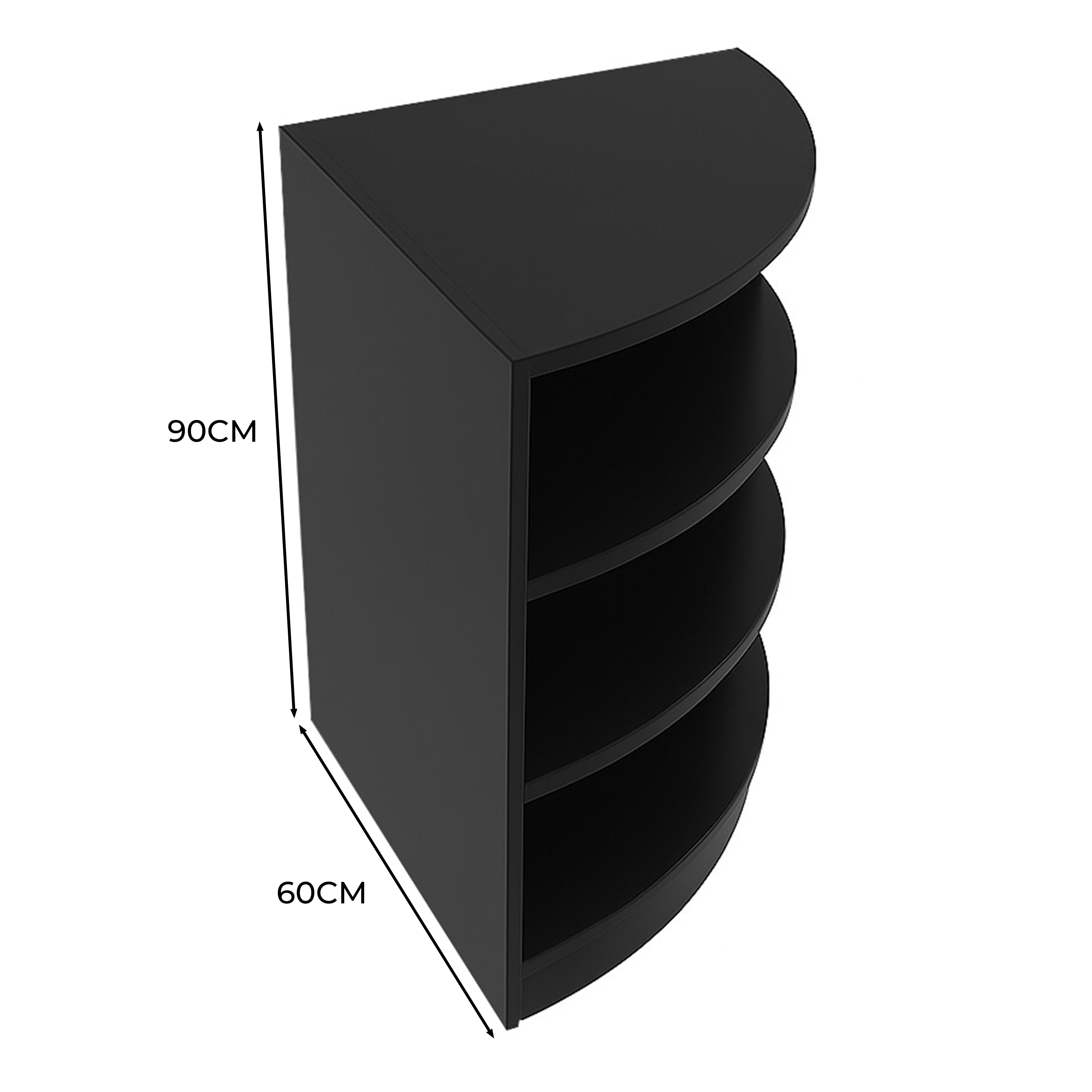 Q-Rax LM60 Bancone Angolare Negozio Nero 60x60cm