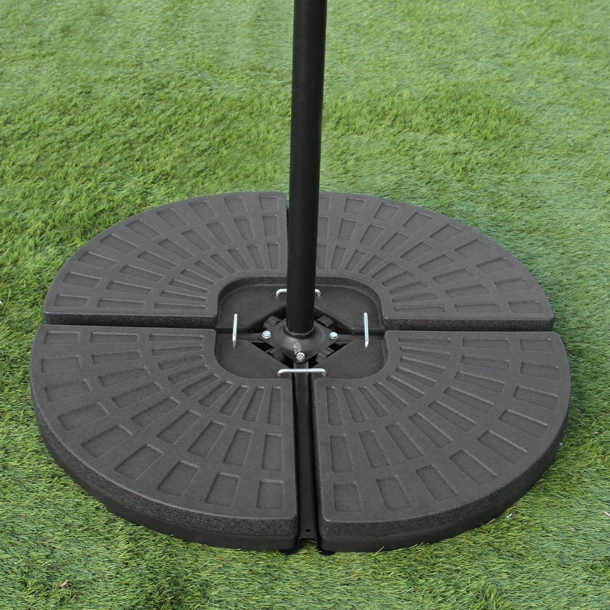 Q-Rax Base Ombrellone a Ventaglio 100x100 cm Grigia