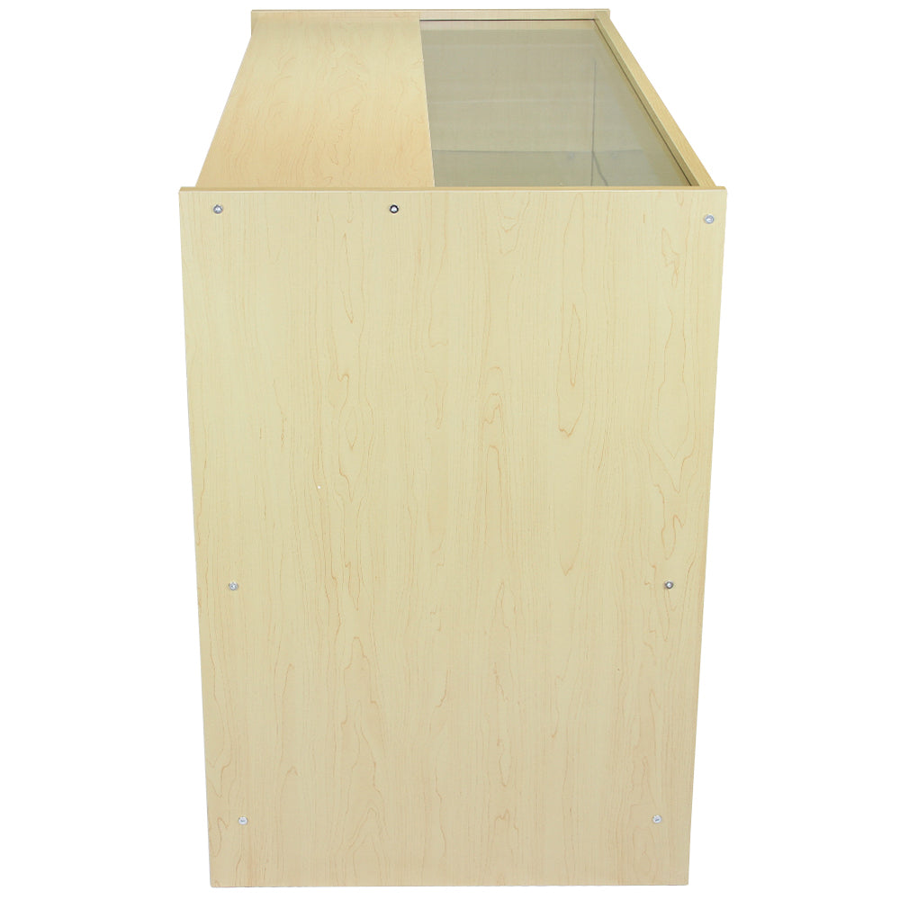 Q-Rax C1200 Bancone da Negozio 120 cm Acero con Vetro