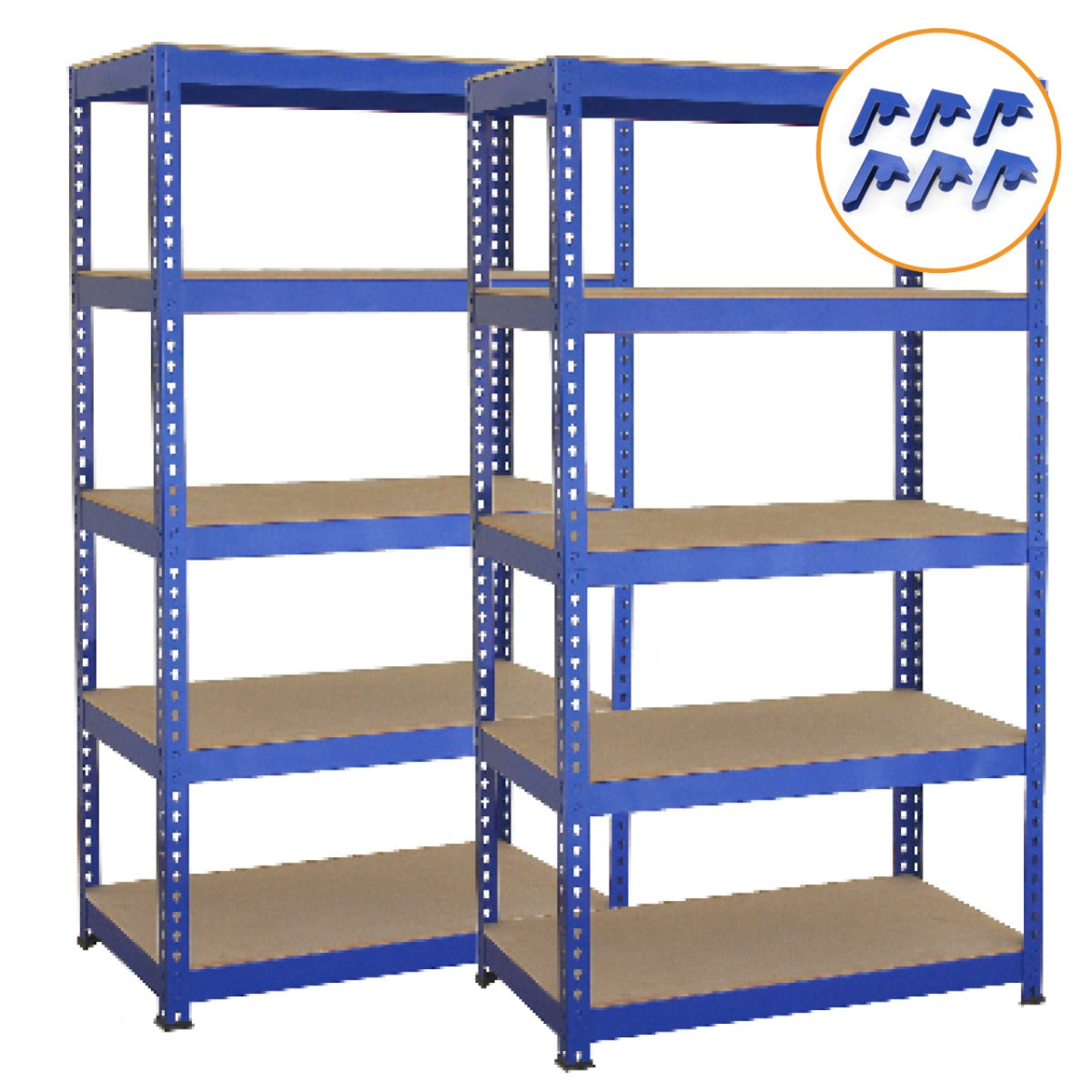Q-Rax T-Rax Scaffale Garage Blu 75cm 2 Pezzi 150kg