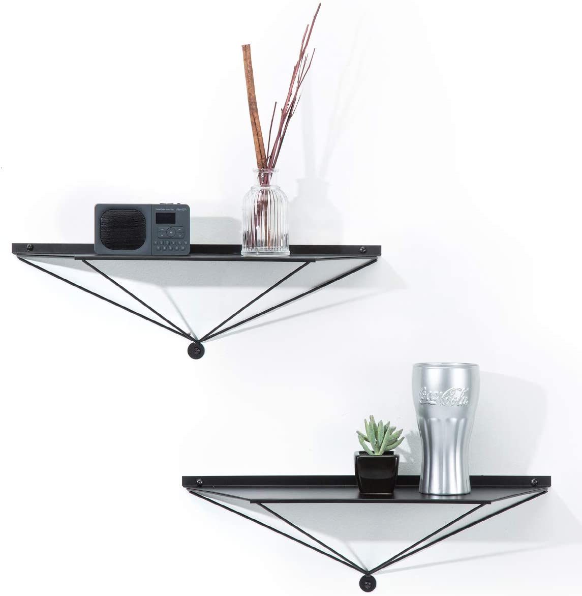 Jackcube Design Living Room mensole parete nere set 2 metallo