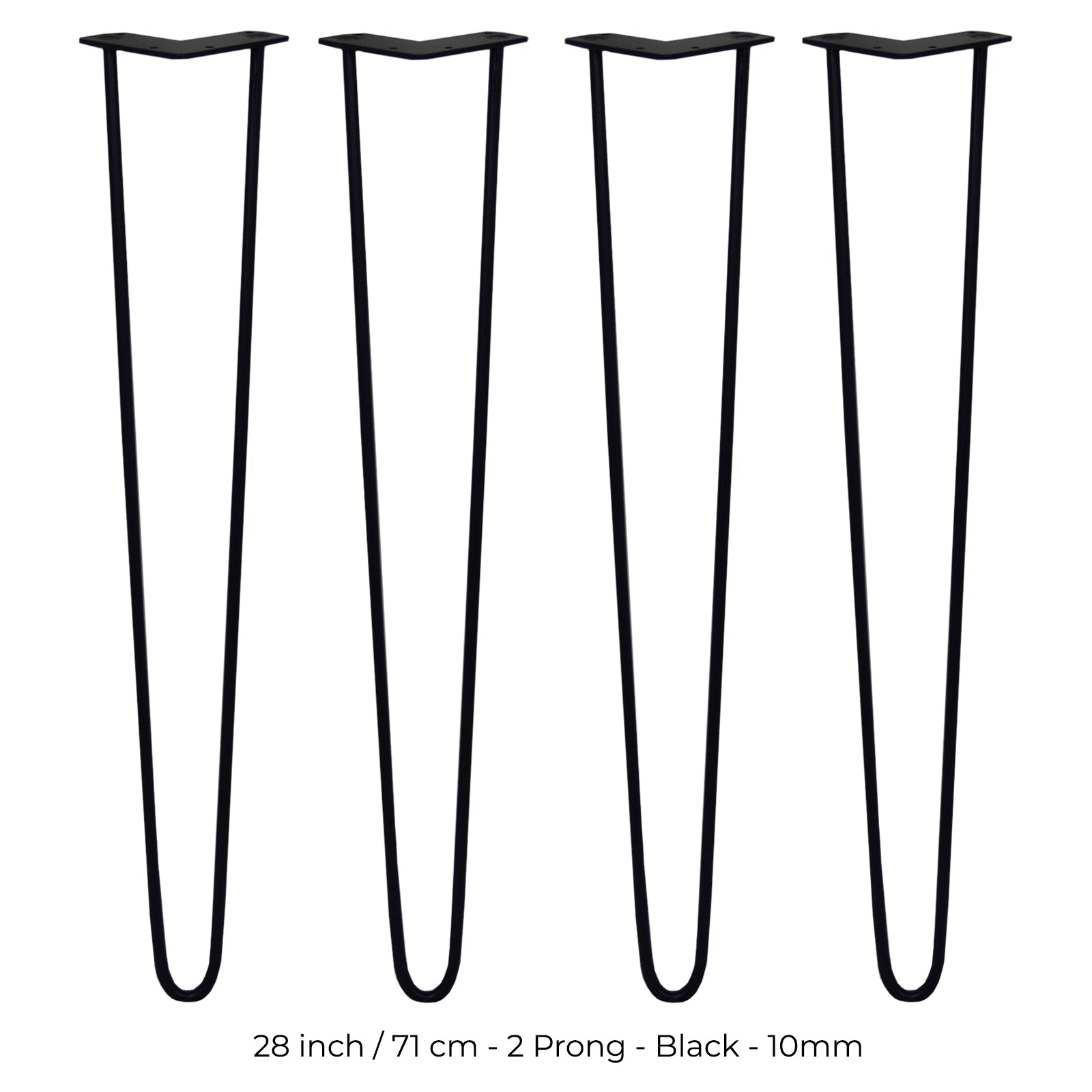 Q-Rax 4 Gambe Tavolo Forcina 71cm Nere 2 Rebbi