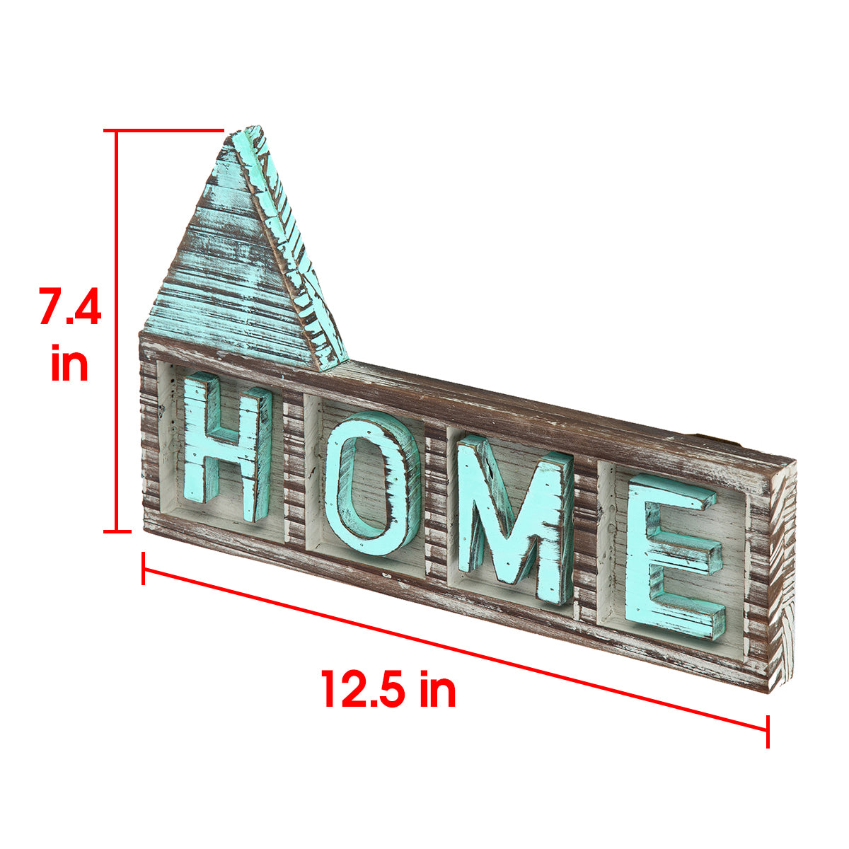 Jackcube Design Wall Décor Scritta Home Legno Teal 12,5"