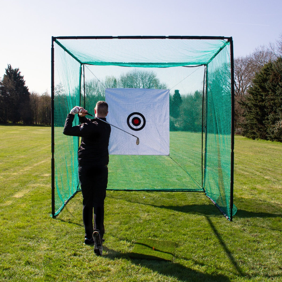 Q-Rax Rete Golf Allenamento Gabbia 3x3m Tappeto 80cm