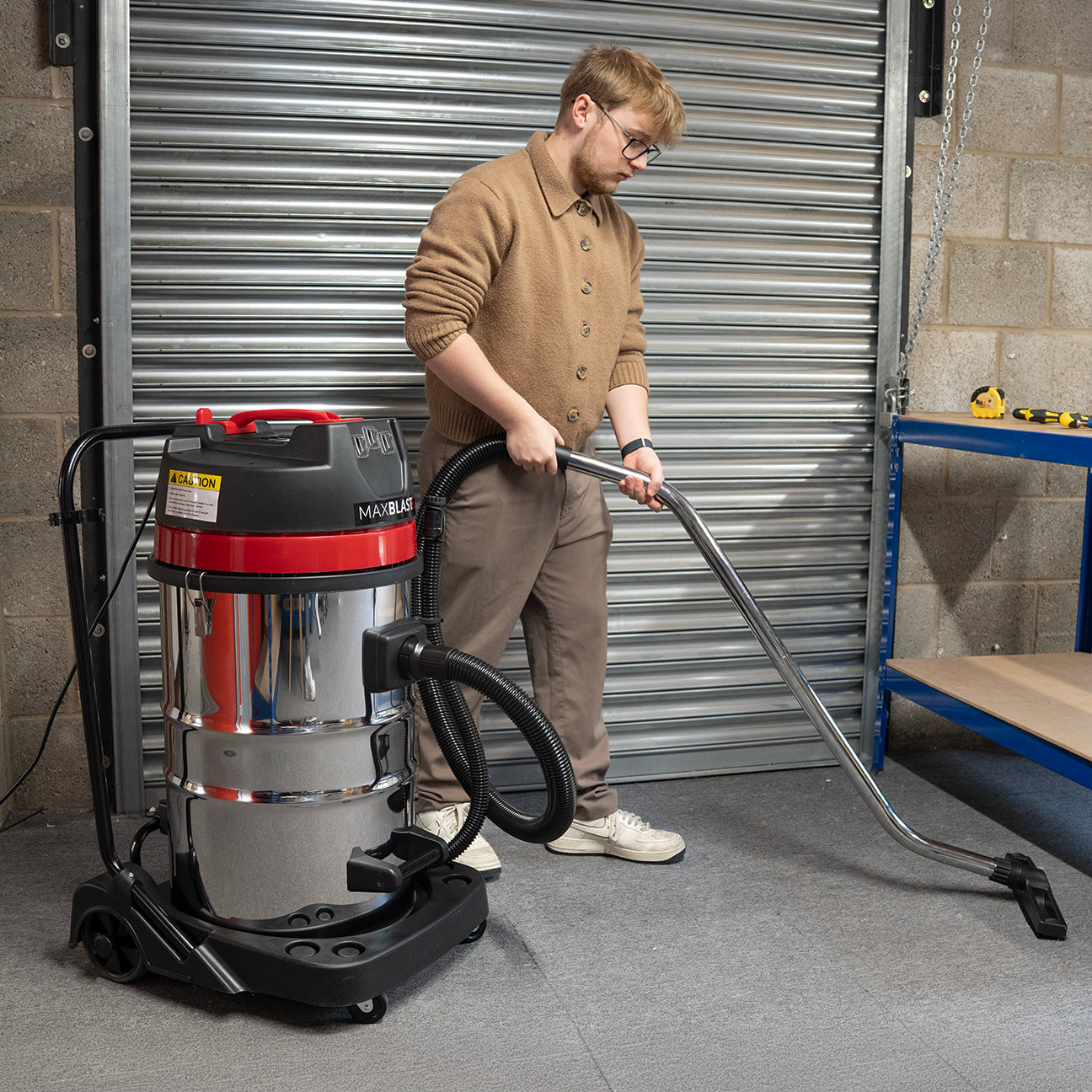 Q-Rax MAXBLAST Aspirapolvere Industriale 80L 3000W secco umido bidone