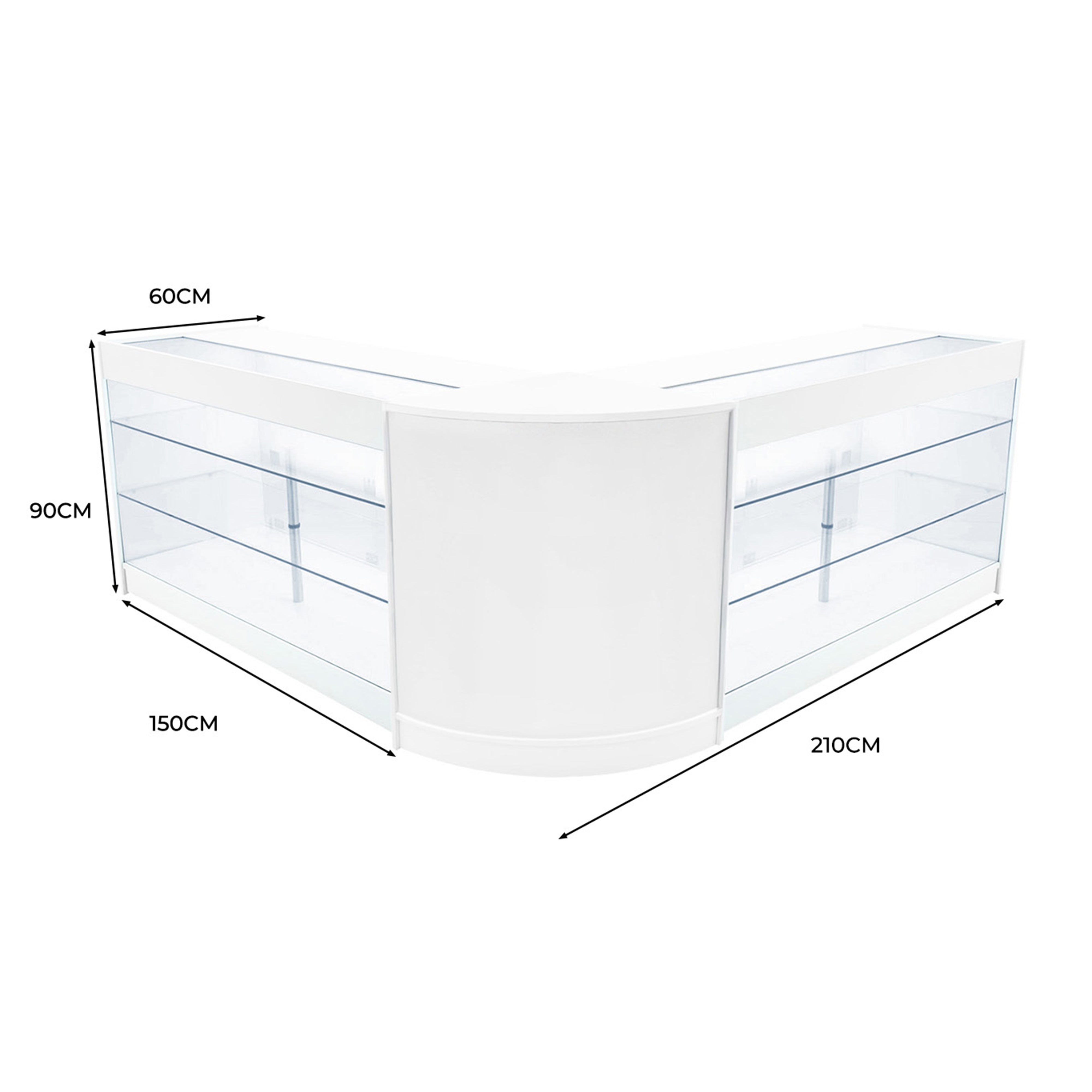 Q-Rax Helios K1500 CM60 bancone negozio bianco LED