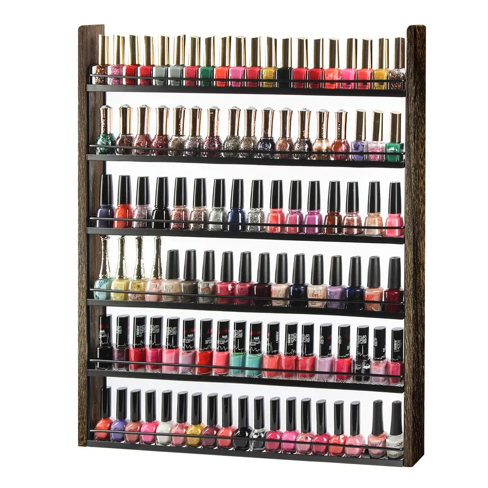 Jackcube Design Makeup porta smalti 6 ripiani legno 100 posti