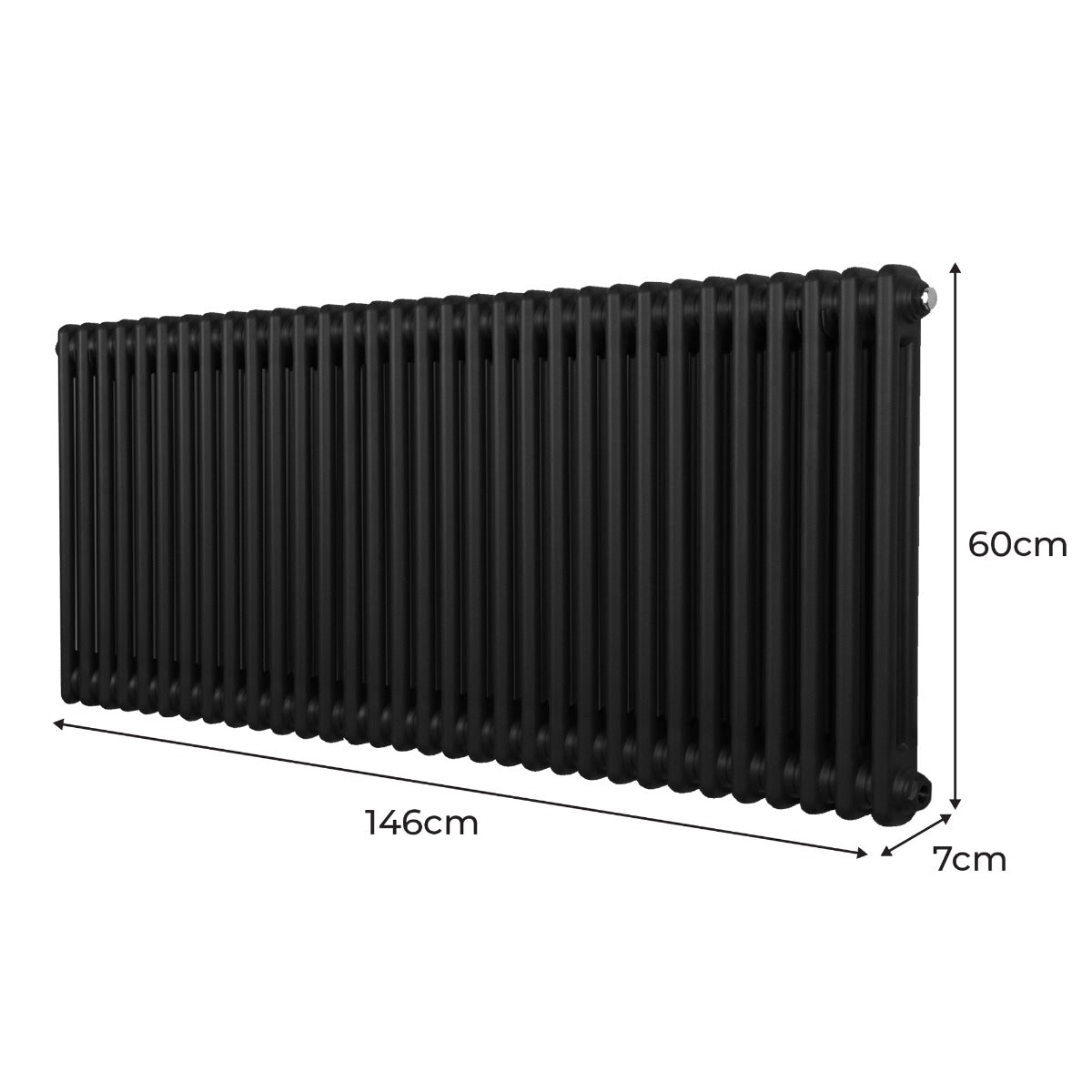 Q-Rax Radiatori Tradizionali 600x1462 termosifone nero 2 colonne