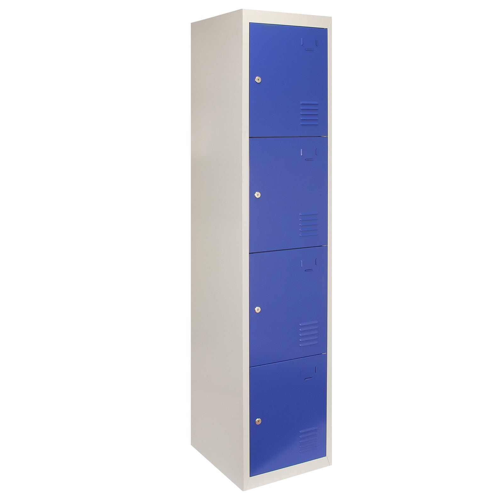 Q-Rax 3 Armadietti Acciaio 4 Porte Blu 38x45x180 Chiave