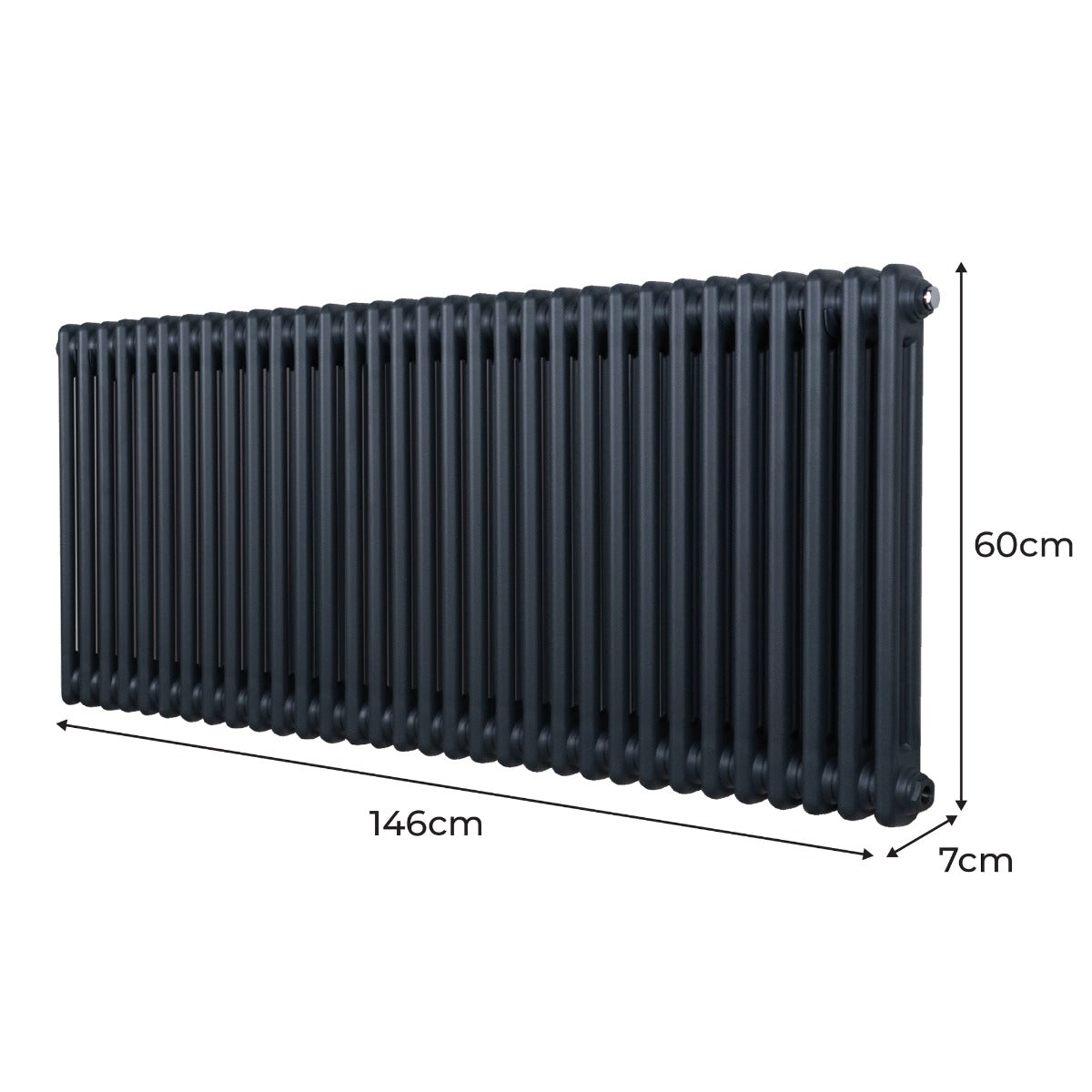 Q-Rax Radiatore 2 Colonne 600x1462 Termosifone Antracite Acciaio