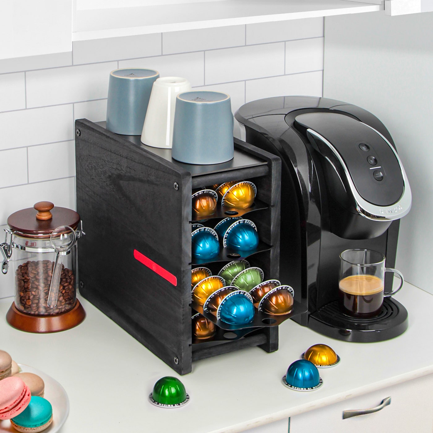 Jackcube Design portacapsule nero 4 piani 80 capsule Vertuo