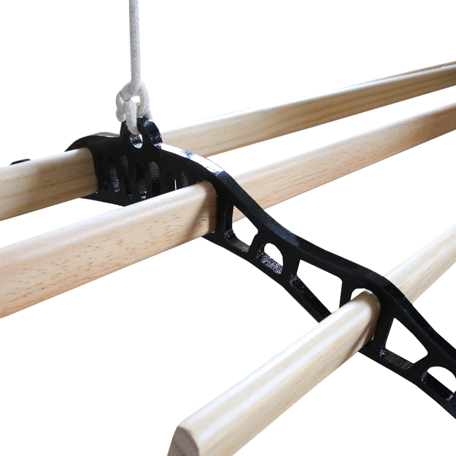 Q-Rax Stendibiancheria Soffitto Nero 180cm Legno 6 Stecche