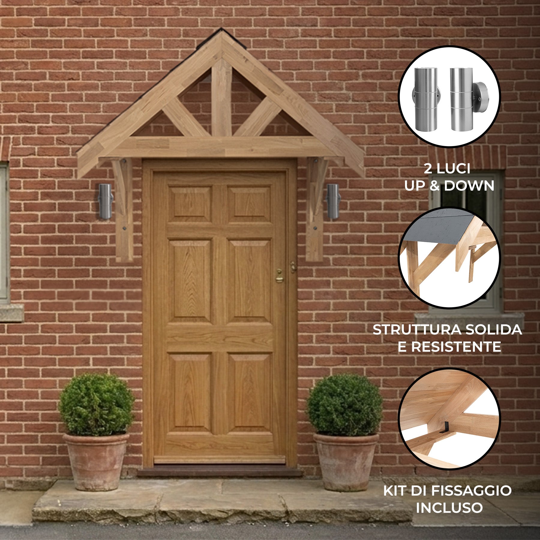 Q-Rax Deposito all'Aperto Tettoia Portico Rovere Massello 1250 mm