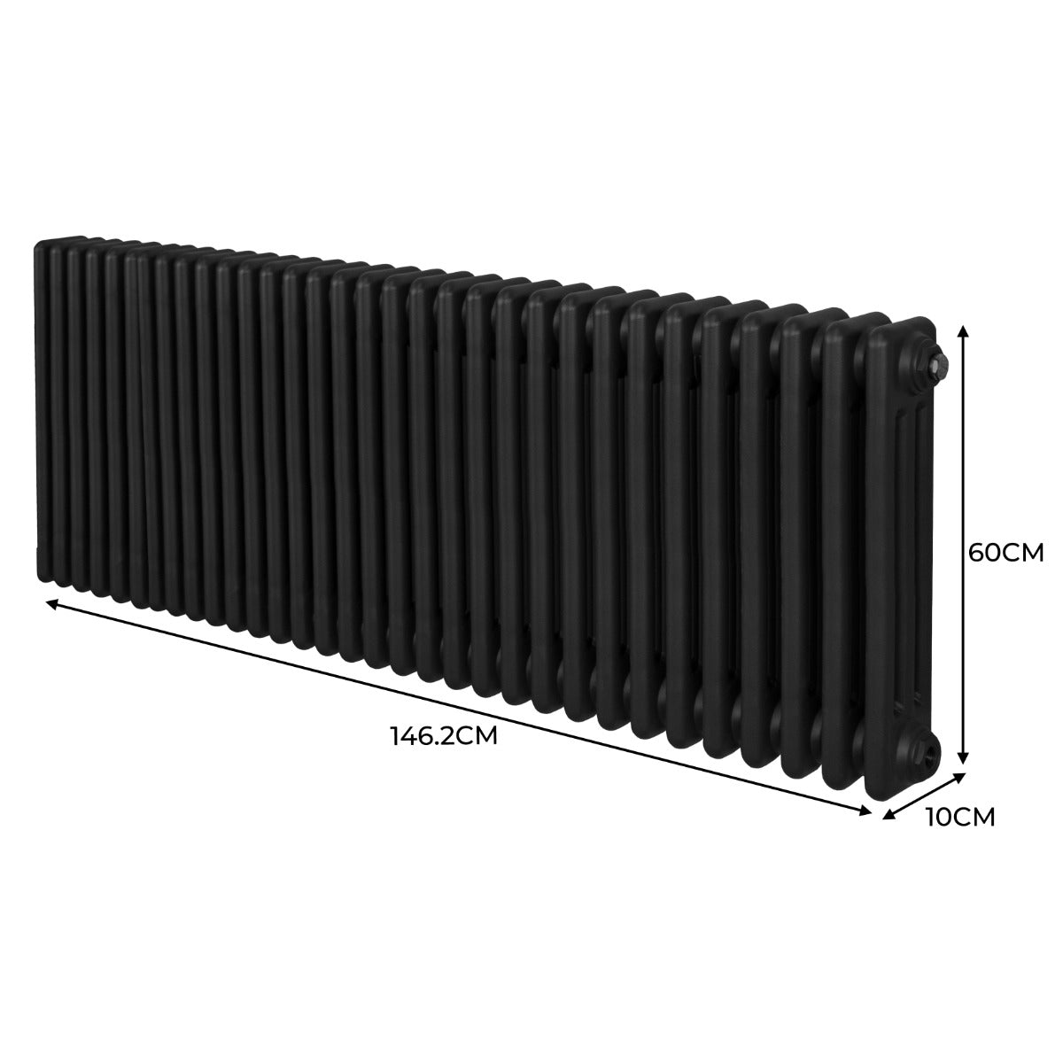 Q-Rax Radiatore 3 Colonne 600x1462mm termosifone nero