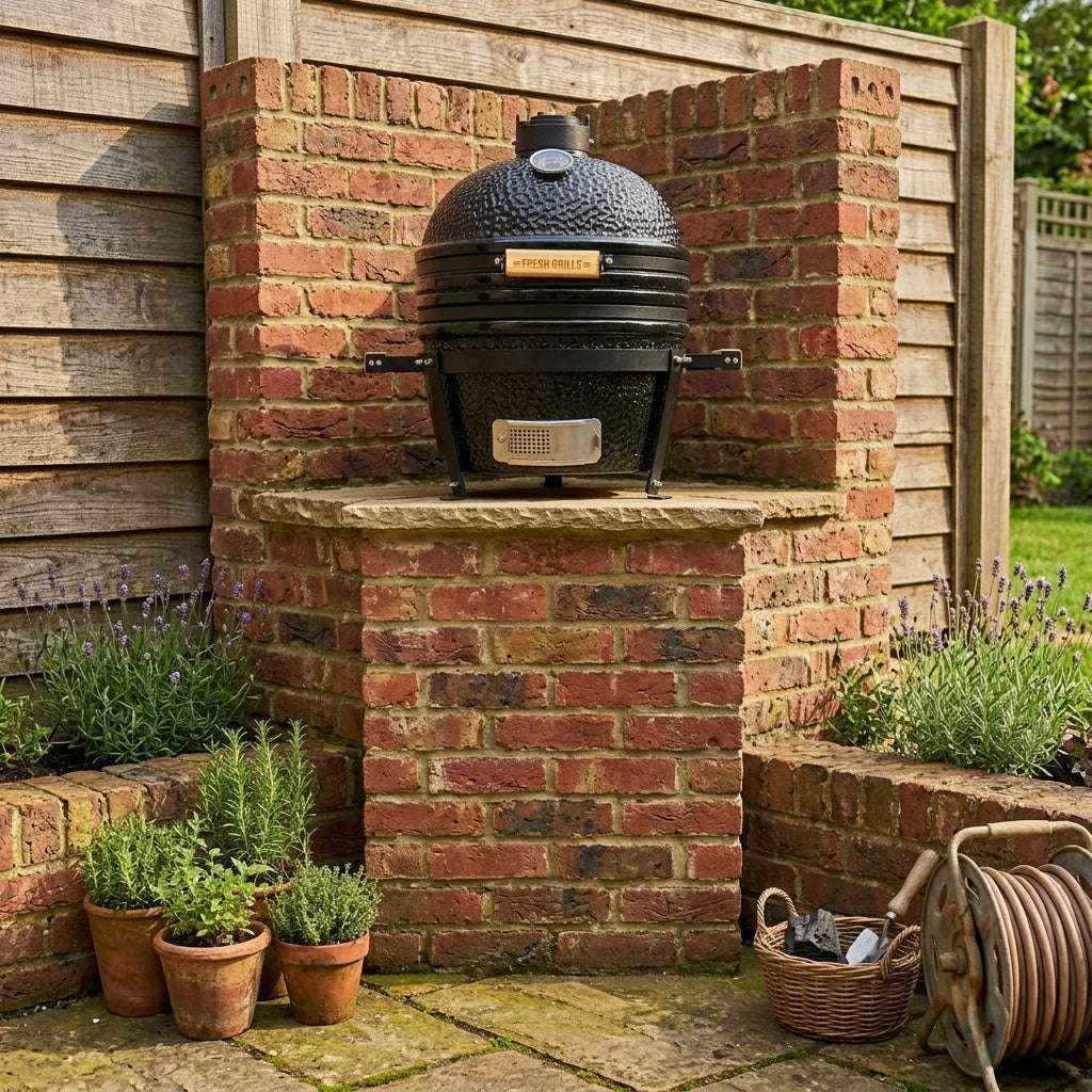 Q-Rax Kamado 16" Barbecue in Ceramica 40,6 cm Nero