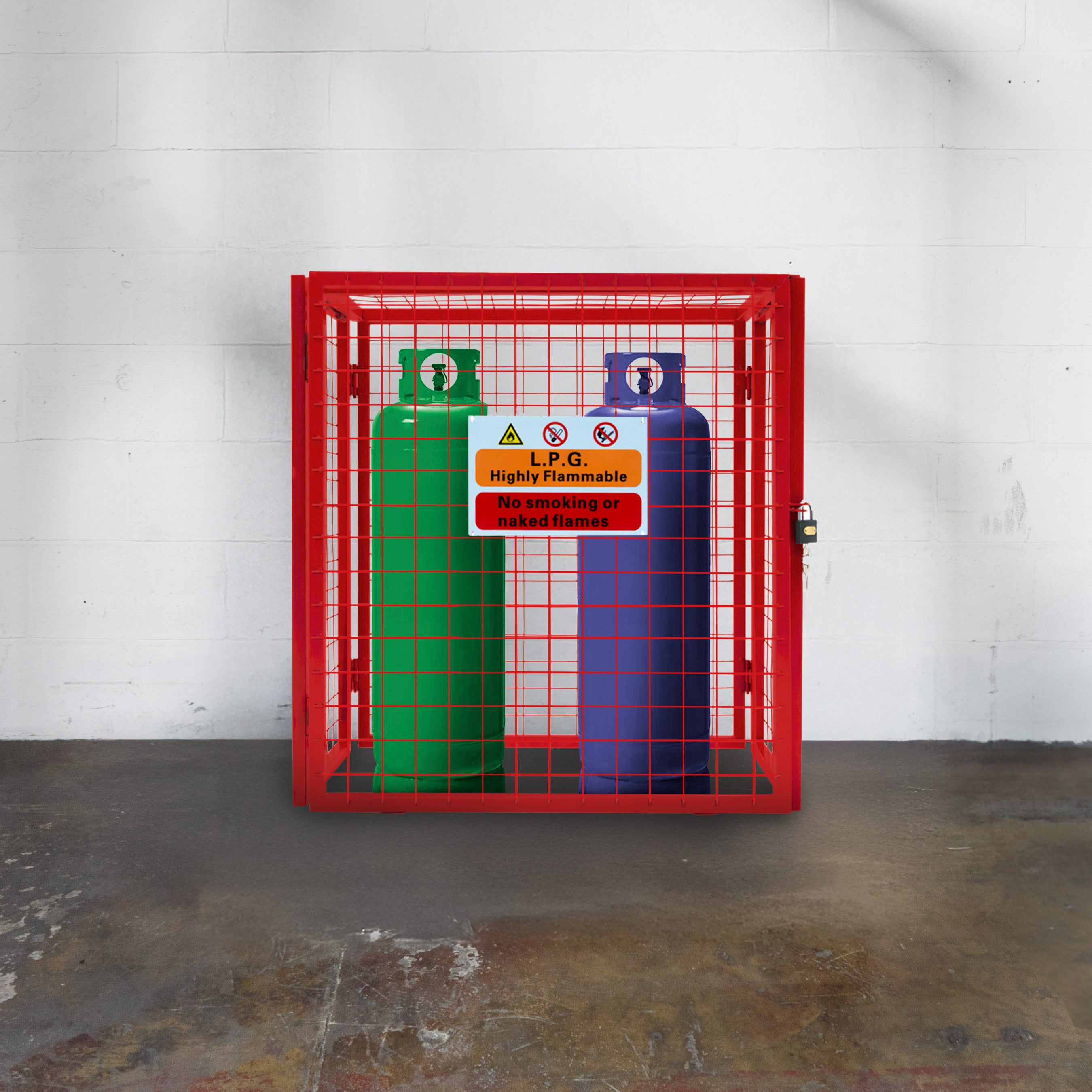 Q-Rax Gabbia Rete Bombole Gas Rossa 90x80x43 Pieghevole
