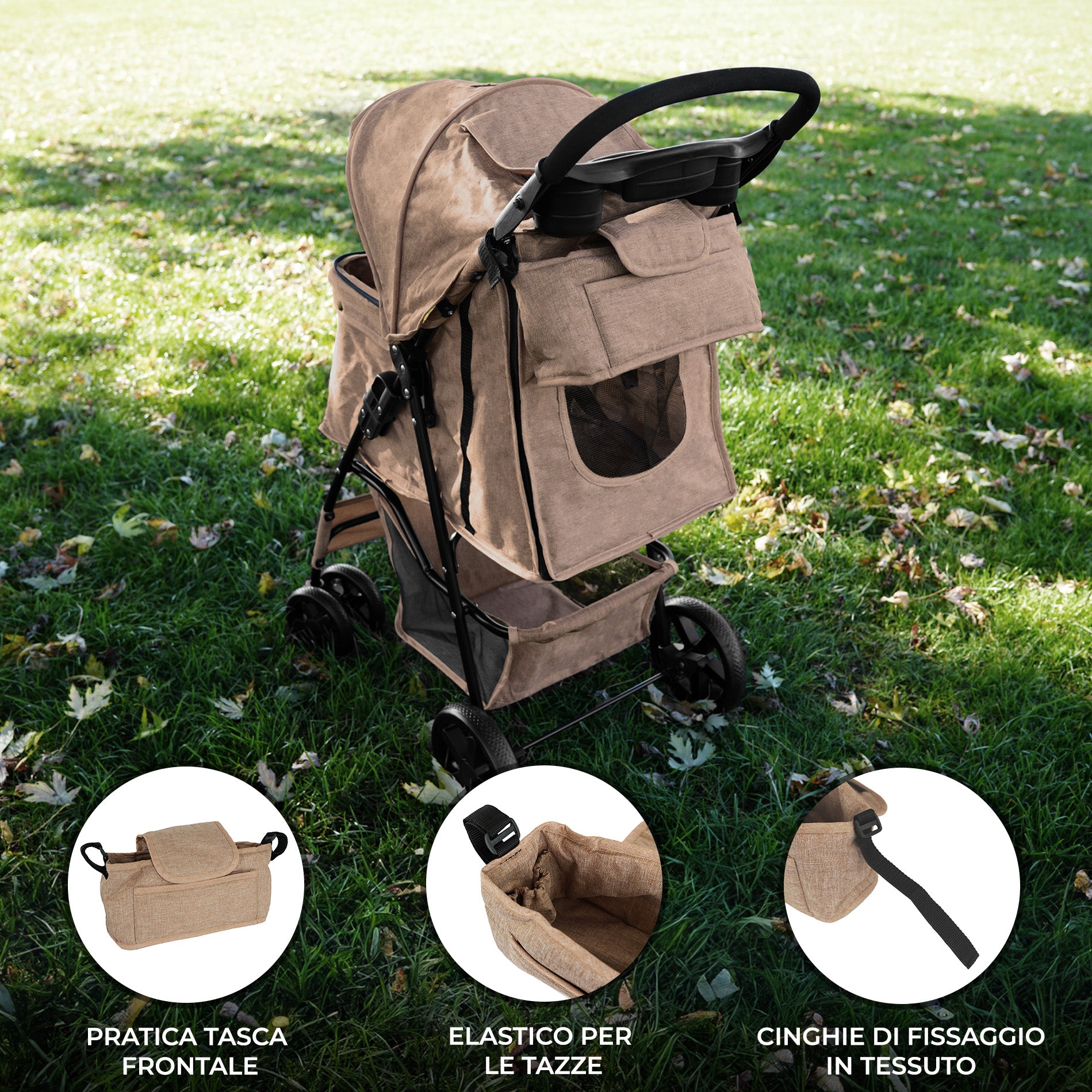 Q-Rax Borsa Organizer Passeggino Animali Beige