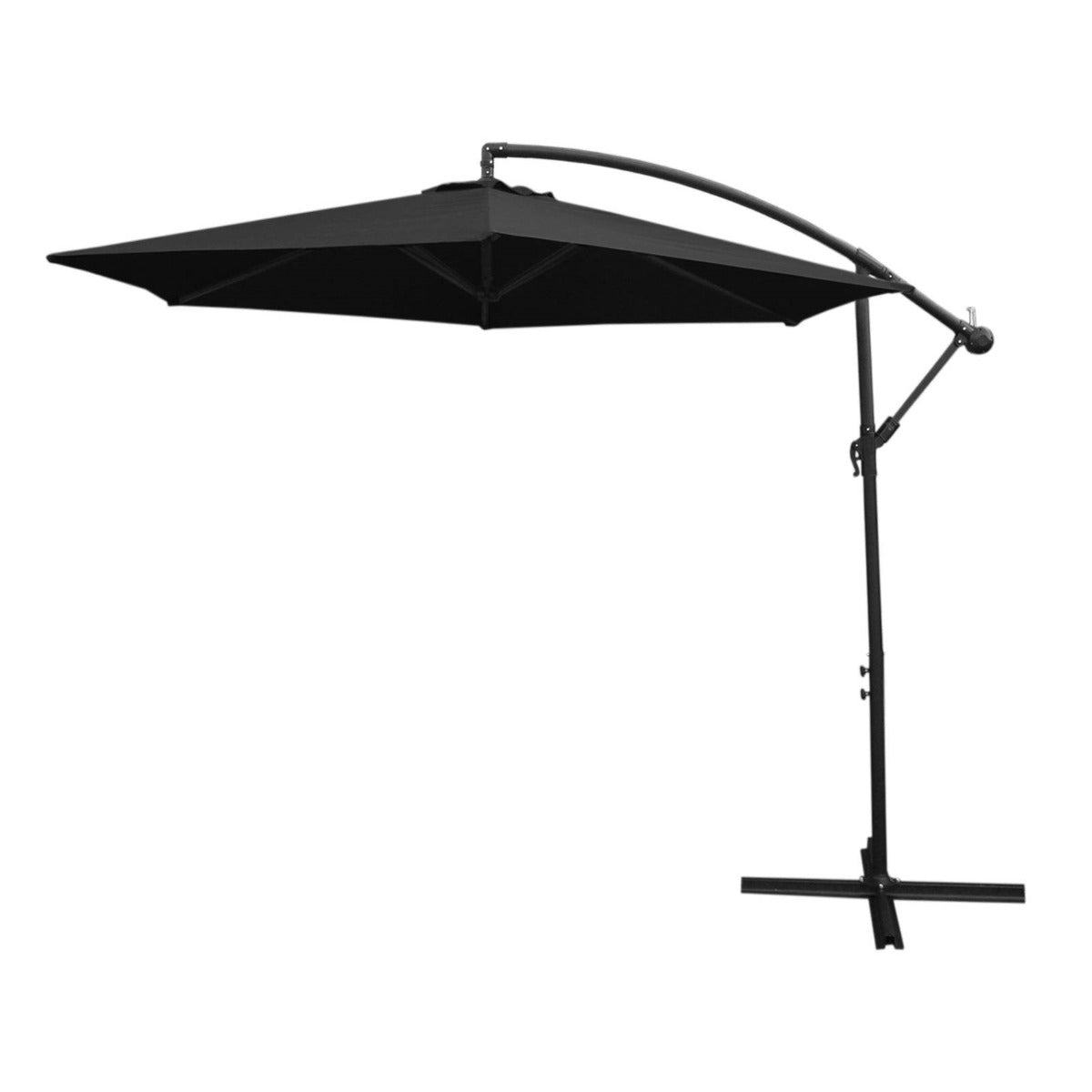Q-Rax Mobili da Esterno Ombrellone a Sbalzo Nero 3x3 m con Base
