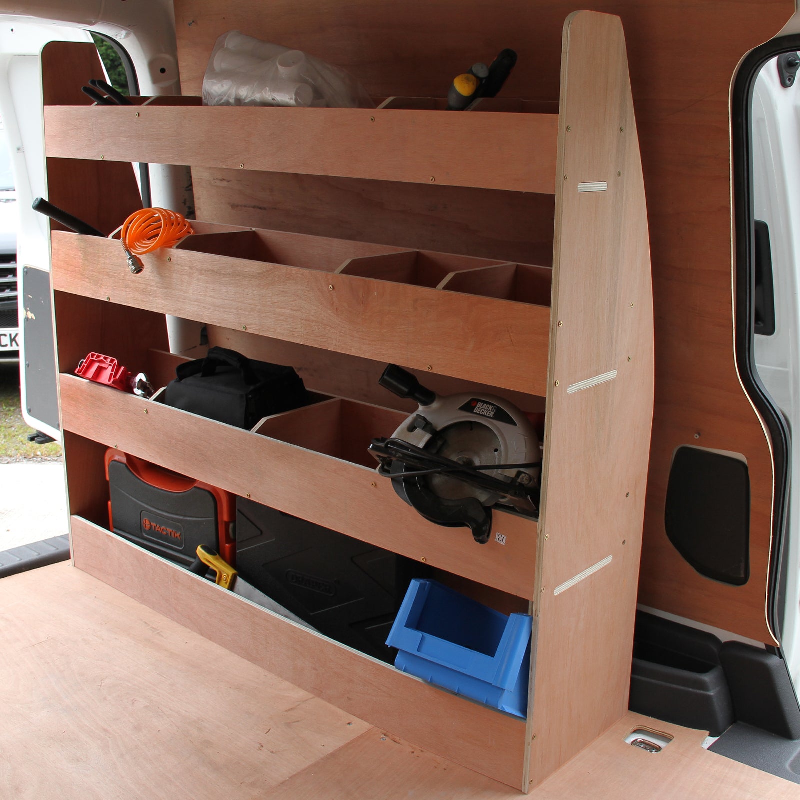 Q-Rax Scaffali da Garage Scaffalatura Van VW Caddy Legno