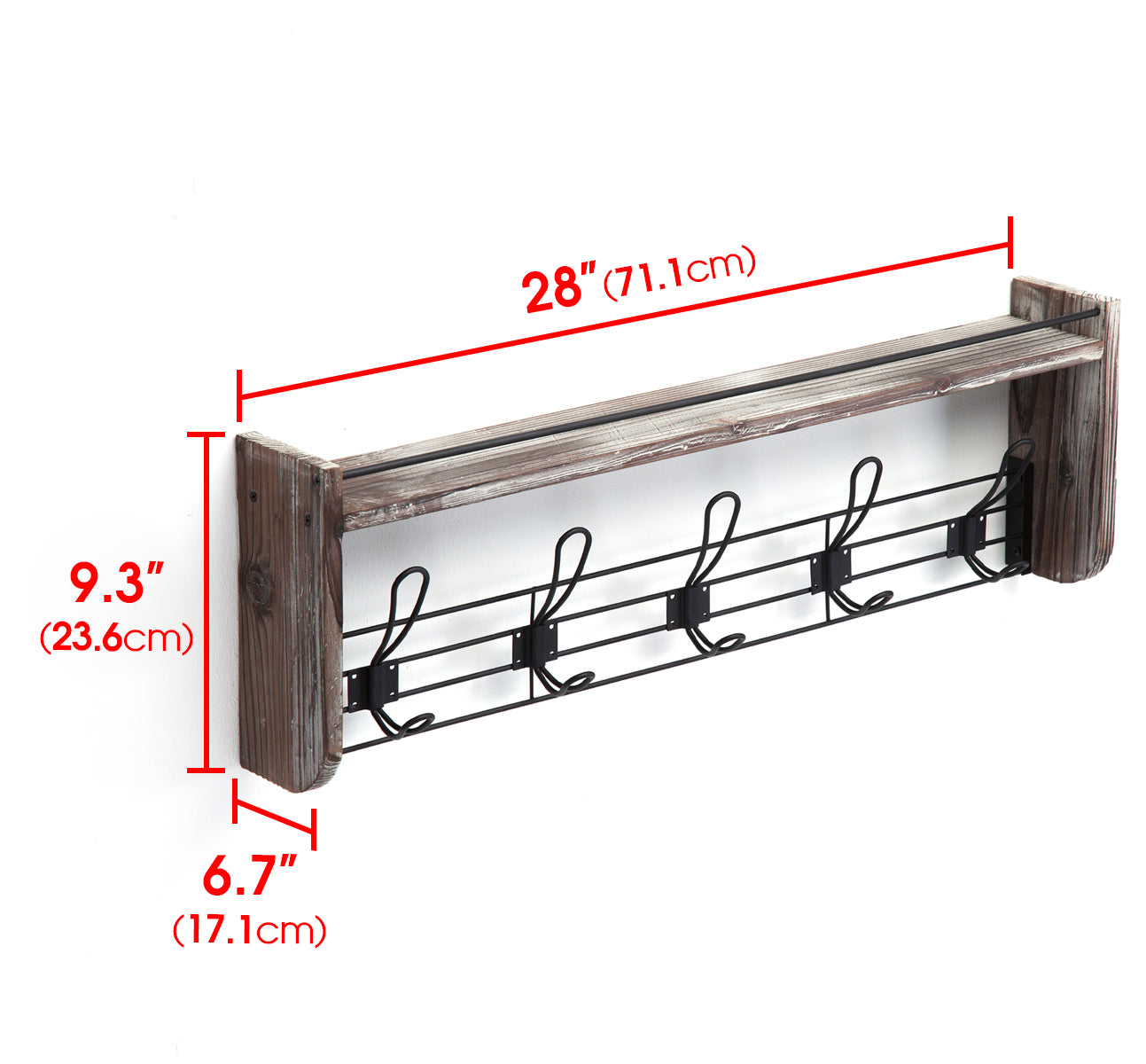 Jackcube Design Entryway Mensola Appendiabiti 5 Ganci 71 cm