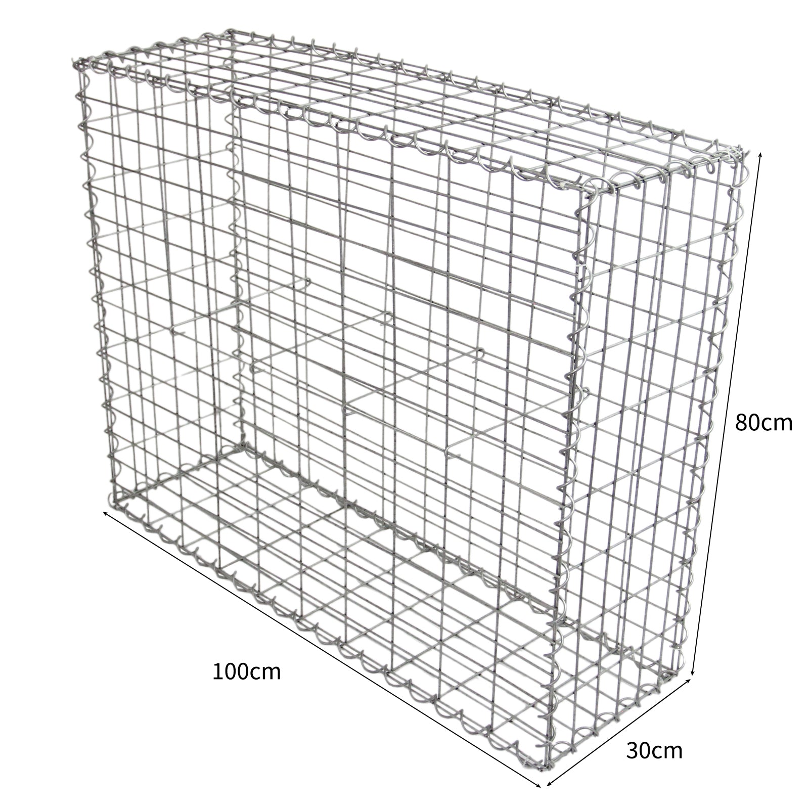 Q-Rax Gabbioni Sassi Legna Giardino 100x80x30 cm 2 Pezzi