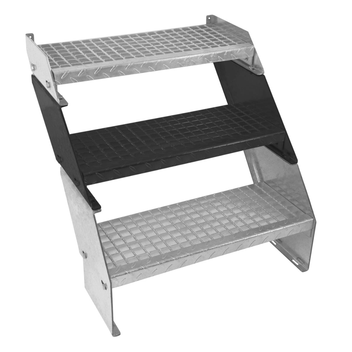 Q-Rax Commercio Scala Zincata 2 Livelli 600 mm Regolabile