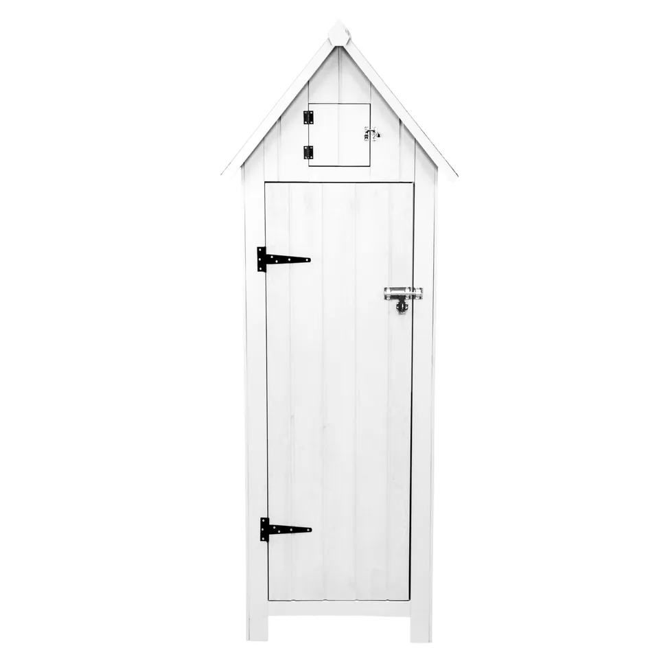 Q-Rax Casetta Capanno Giardino Legno Bianco con Mensole