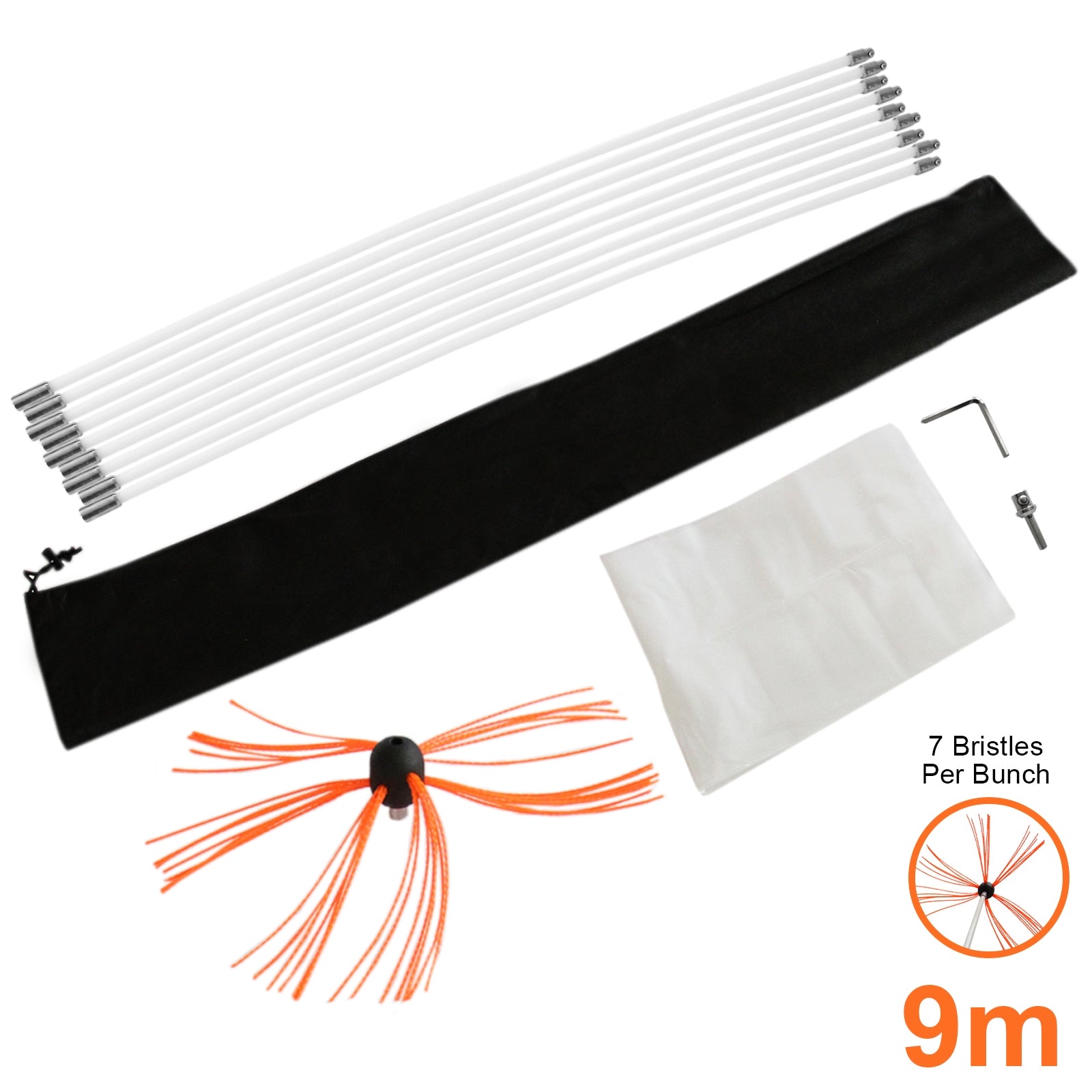 MaxBlast Scovolo Spazzacamino 9 m Nylon con Trapano