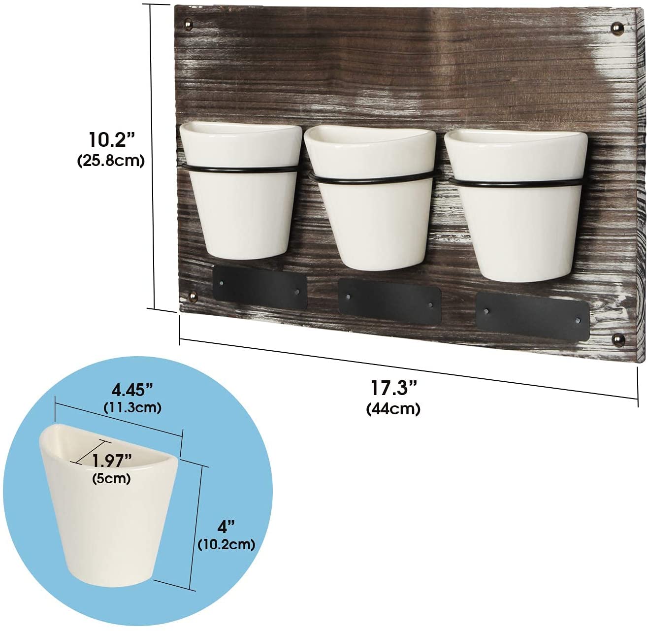 Jackcube Design Plant portavasi da parete 3 vasi ceramica