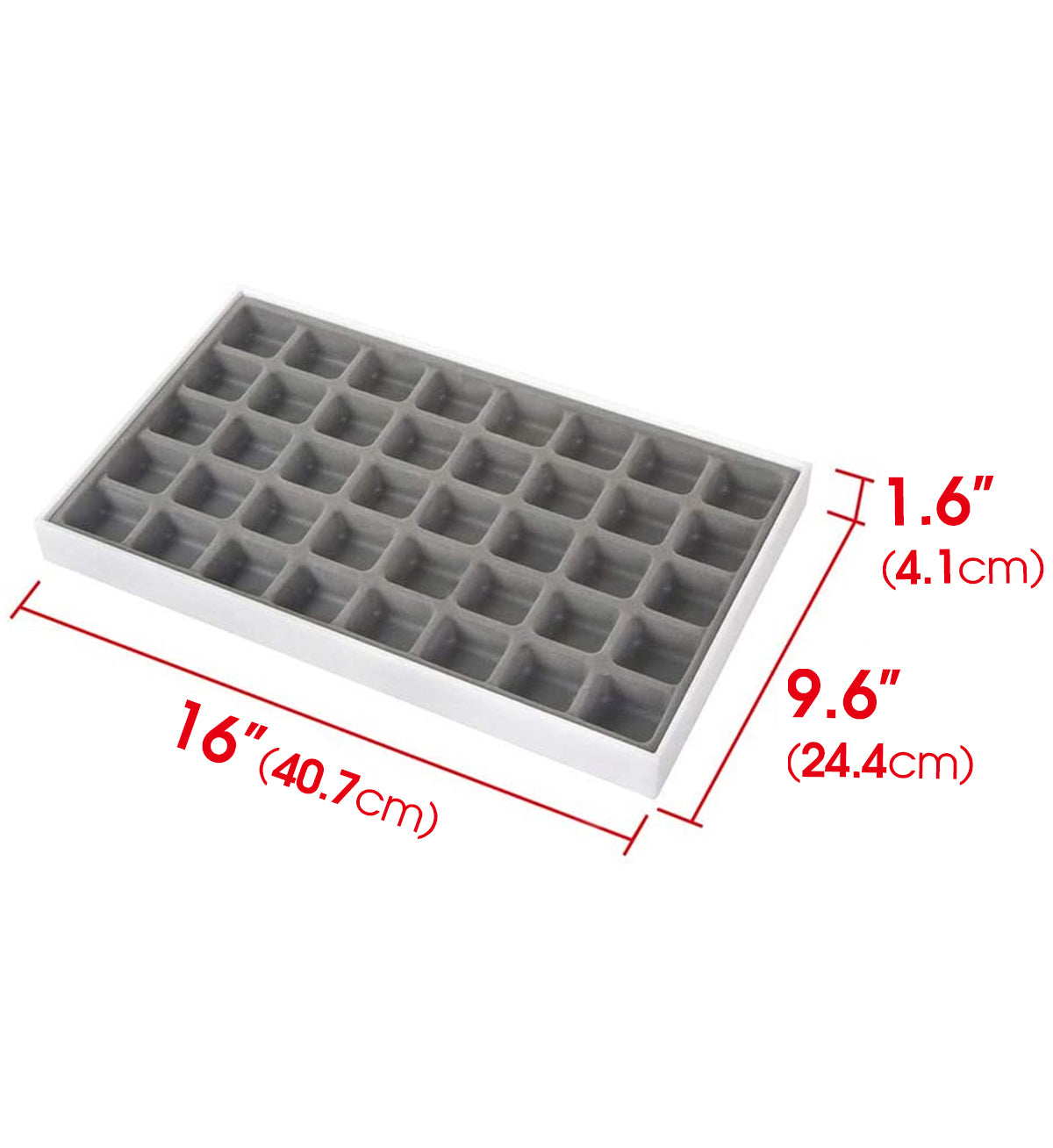 Jackcube Design vassoio portagioie bianco 40 scomparti ecopelle