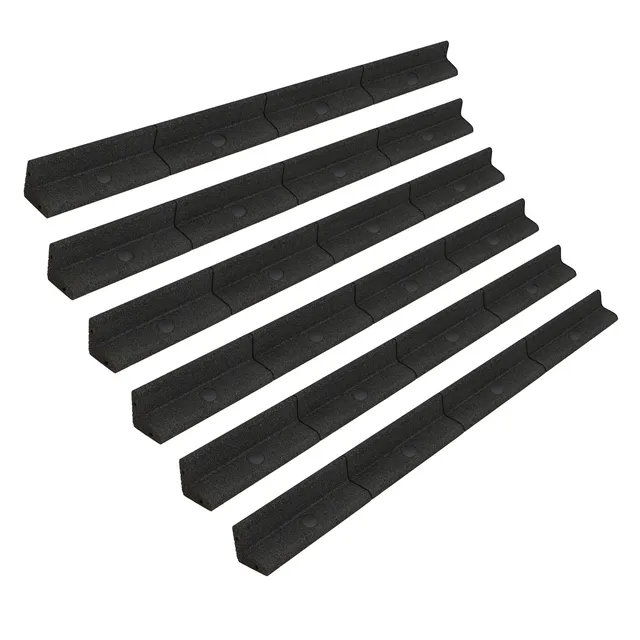 Q-Rax Deposito Aperto Bordura Giardino Flessibile 6x1,2 m Nera