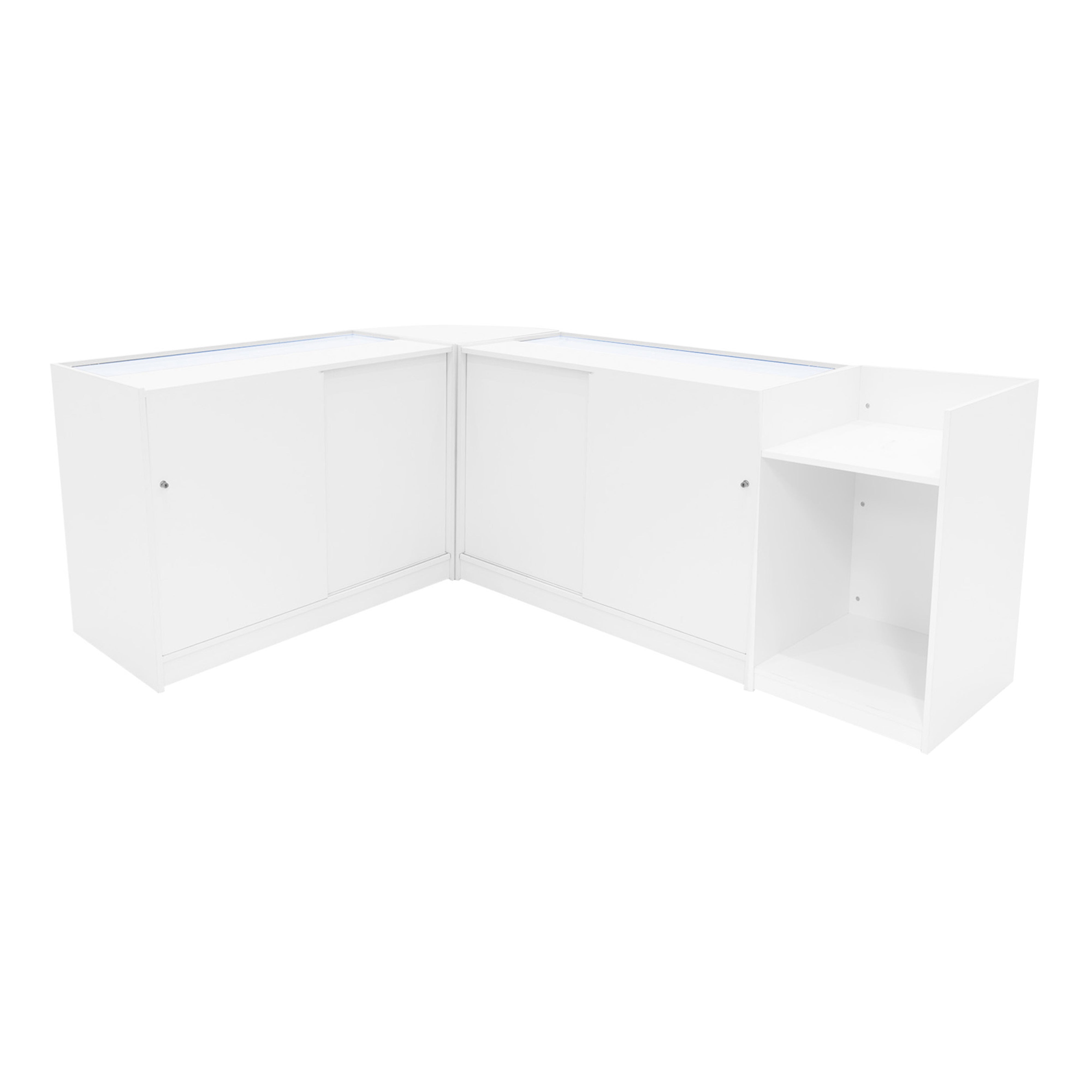 Q-Rax Banconi da Negozio Set LED Aries Bianco K1200 CM60 TB60