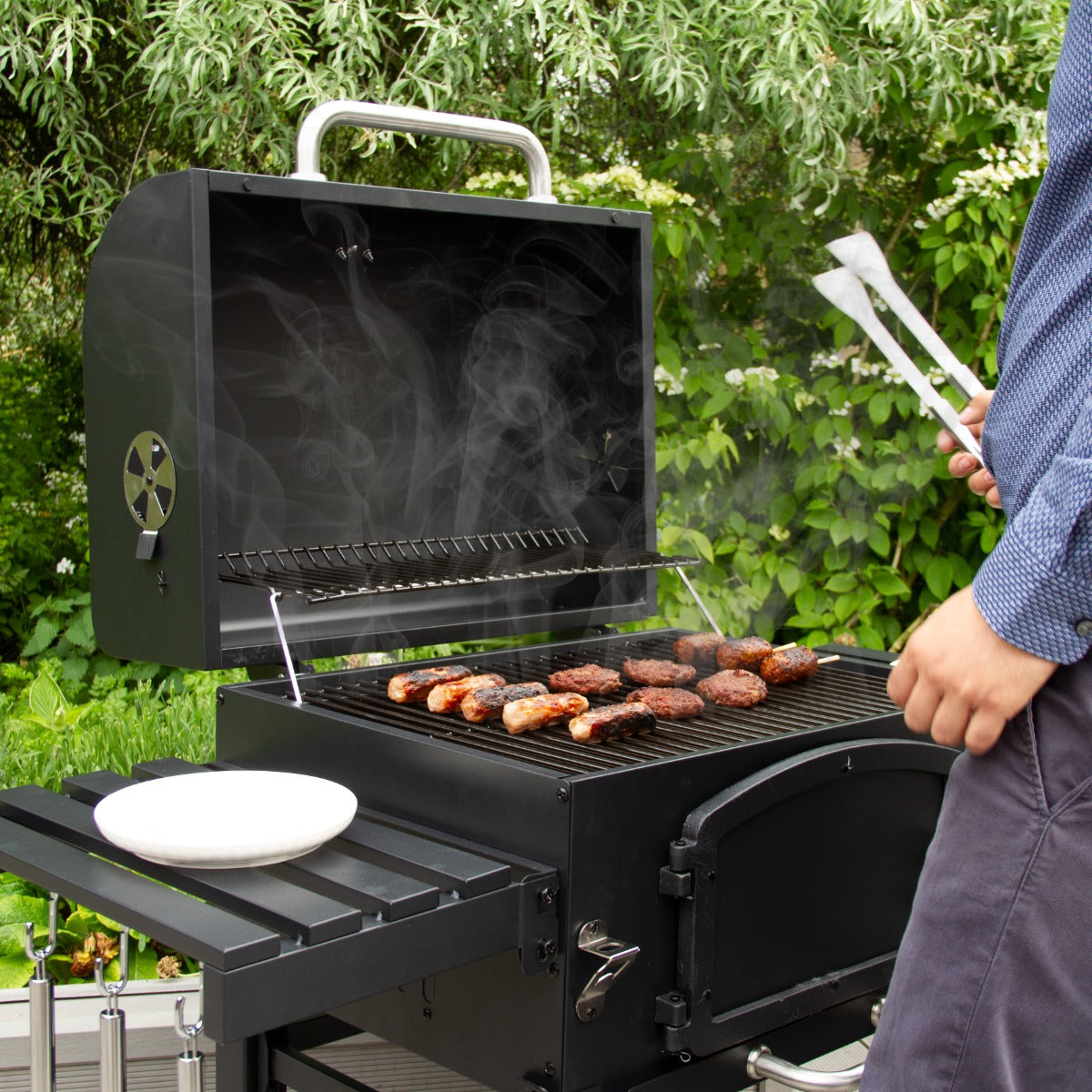 Q-Rax Apparecchi Ristorazione Barbecue Affumicatore XL a carbone