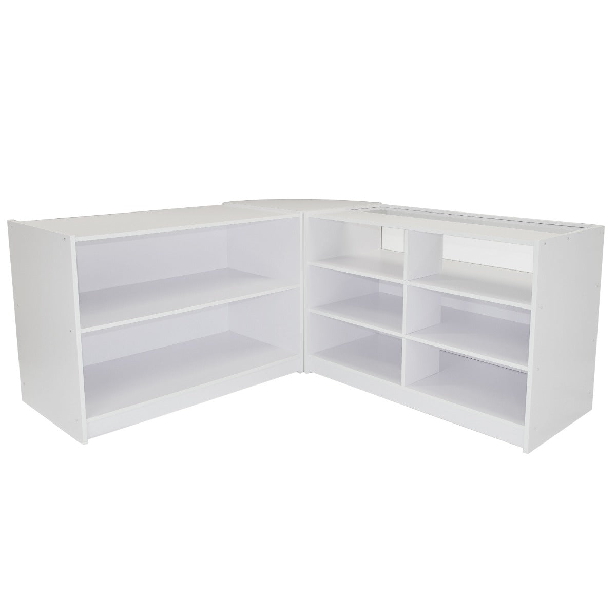 Q-Rax Galaxy Set 3 Banconi da Negozio Bianco con Vetrina