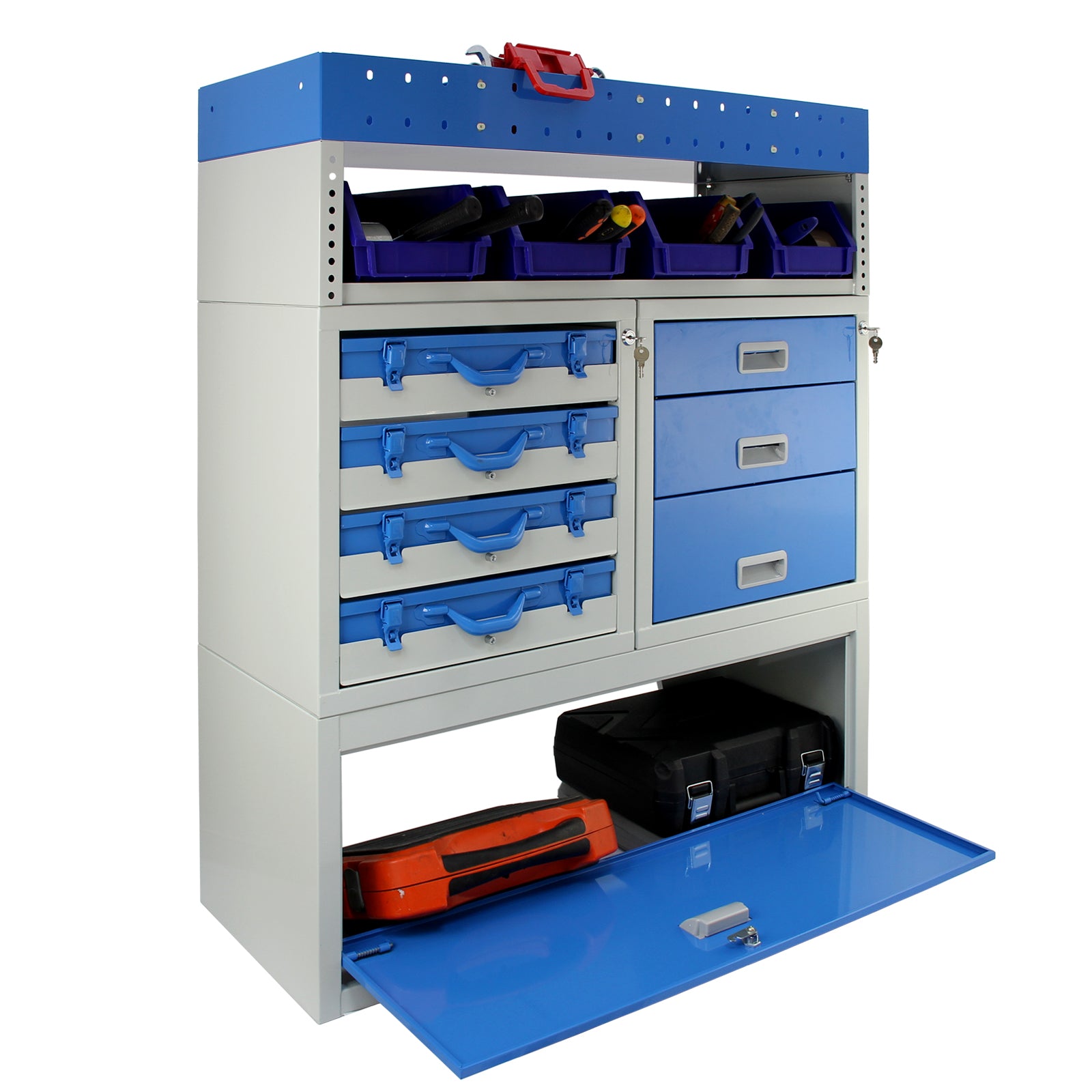 Q-Rax Scaffali Garage Set Tempest 3 Pezzi Blu Acciaio