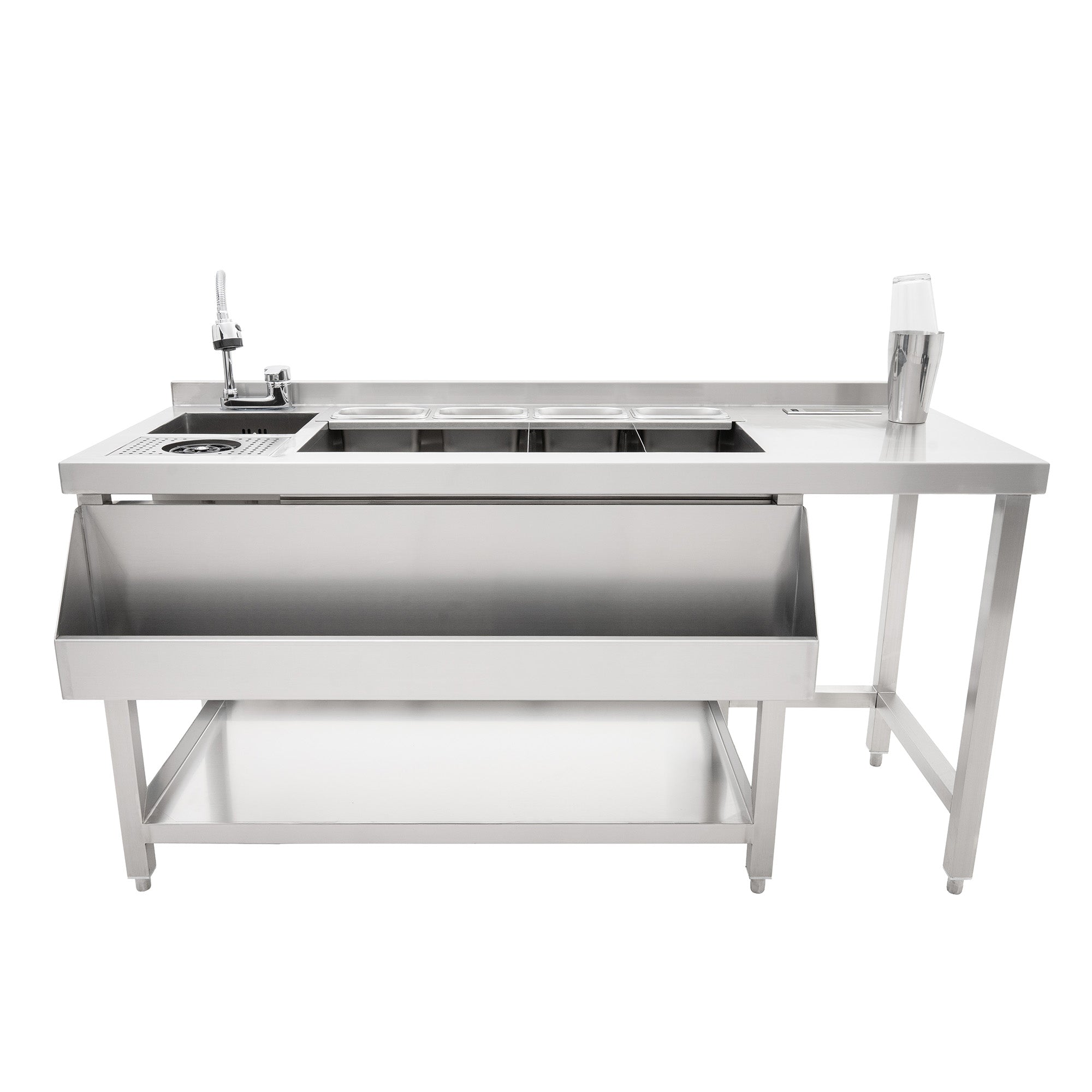 Q-Rax Postazione Bar Cocktail Premium Acciaio Inox