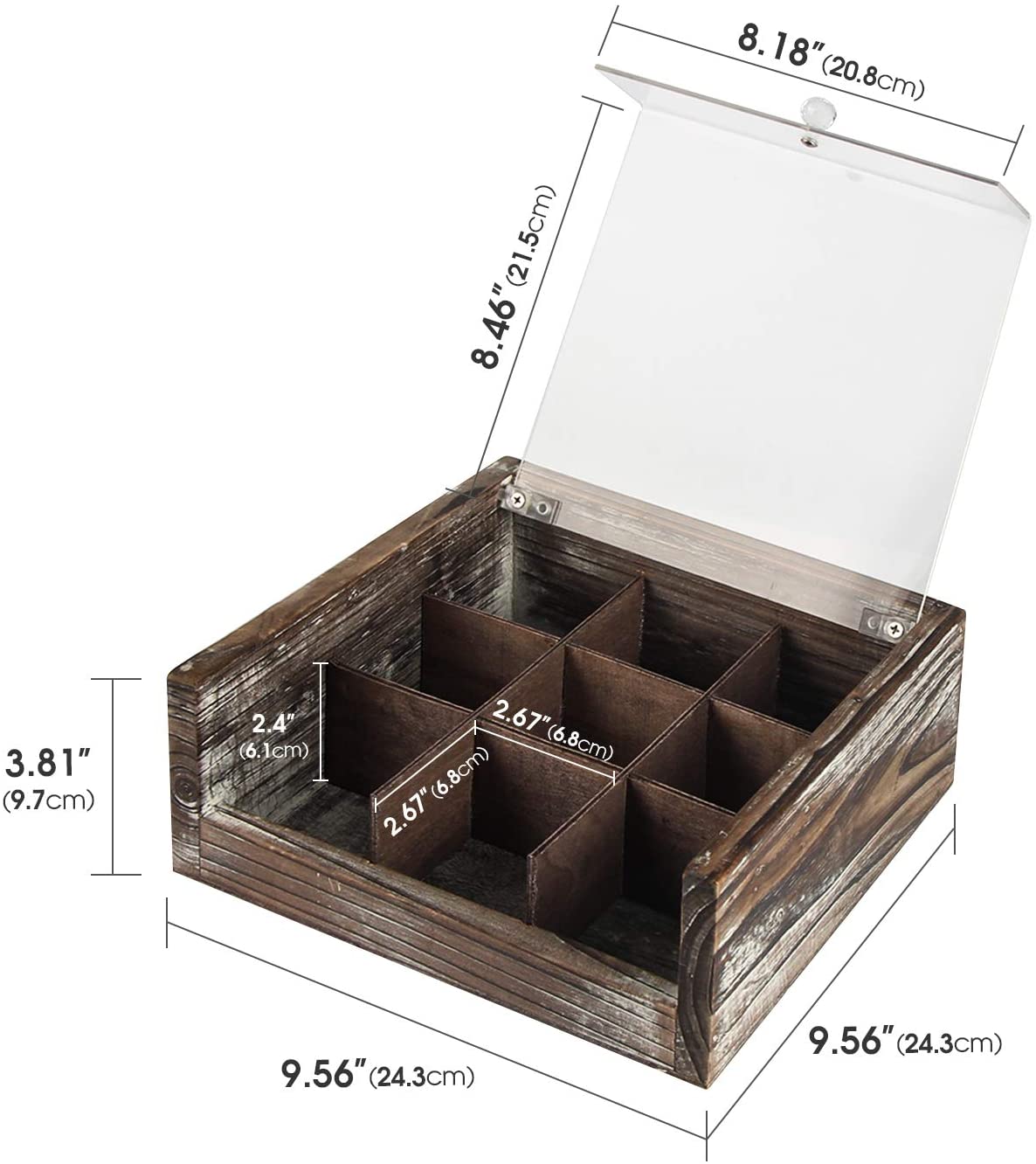 Jackcube Design Kitchen Portabustine Tè 9 Scomparti Legno
