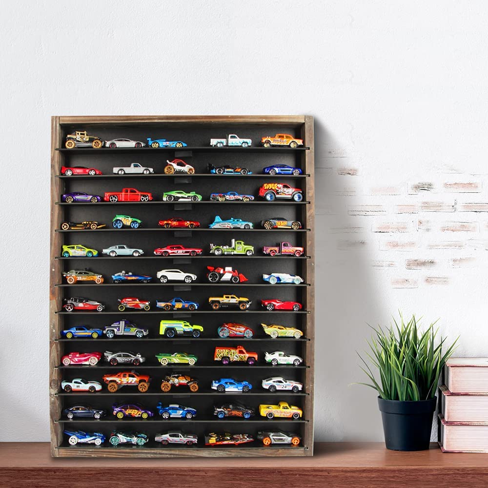 Jackcube Design Display Vetrina Hot Wheels 1/64 Legno Rustico 12 Piani