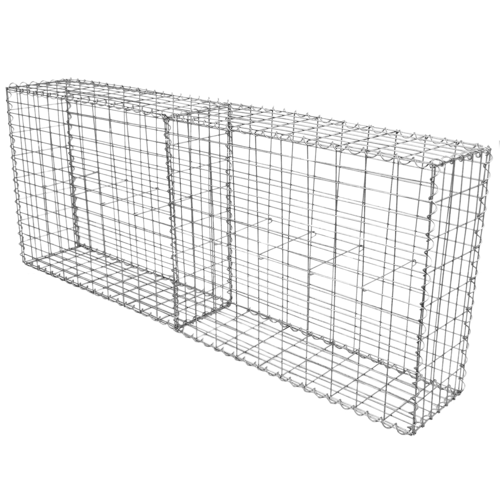 Q-Rax Gabbioni Sassi Legna 100x80x30cm Acciaio Zincato 6 Pezzi