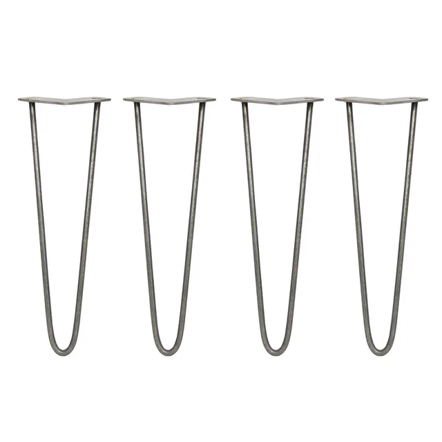 Q-Rax 4 Gambe Tavolo Forcina 40,6cm 2 rebbi acciaio naturale