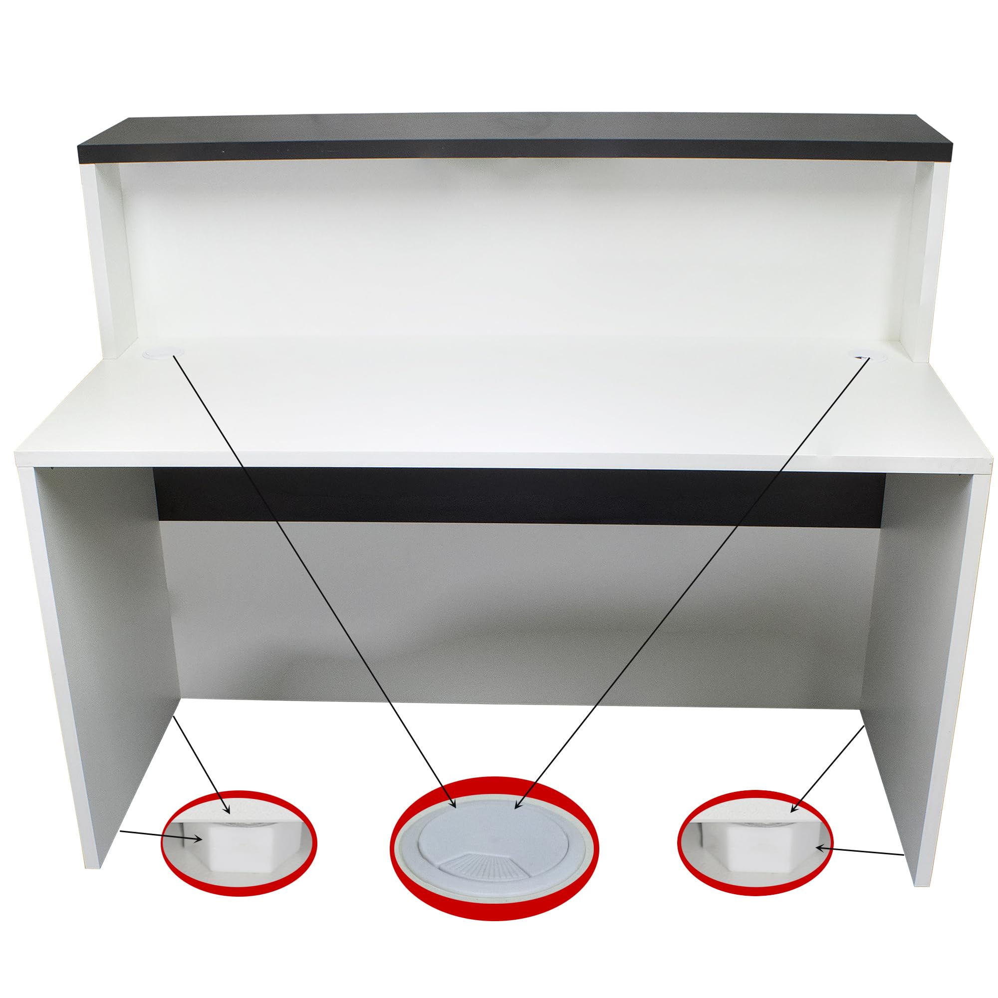 Henor Cidacos Bancone Reception 120 cm Bianco Quercia Stel